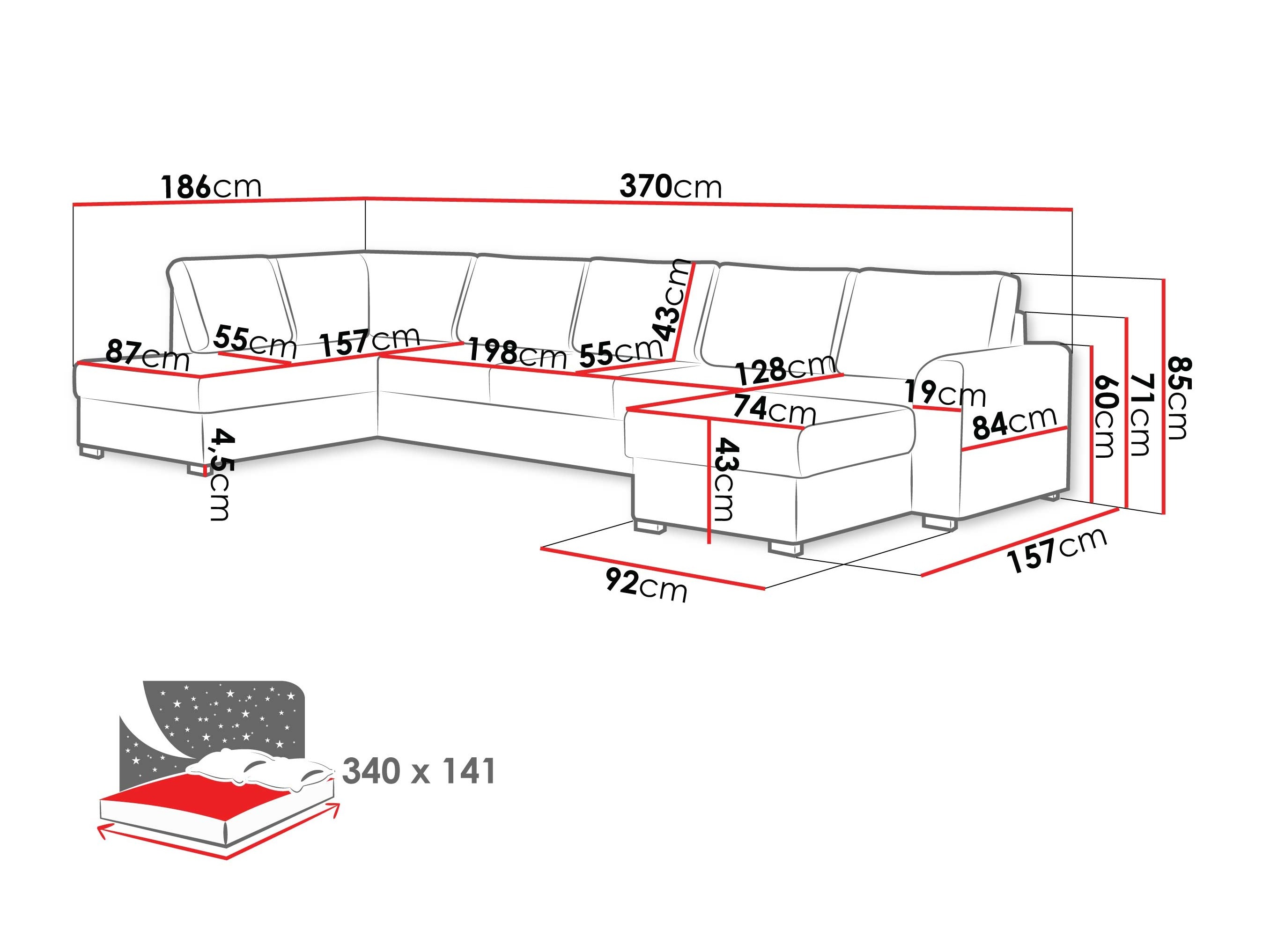 Sofá de canto Comfivo 262 (Pianão 26)