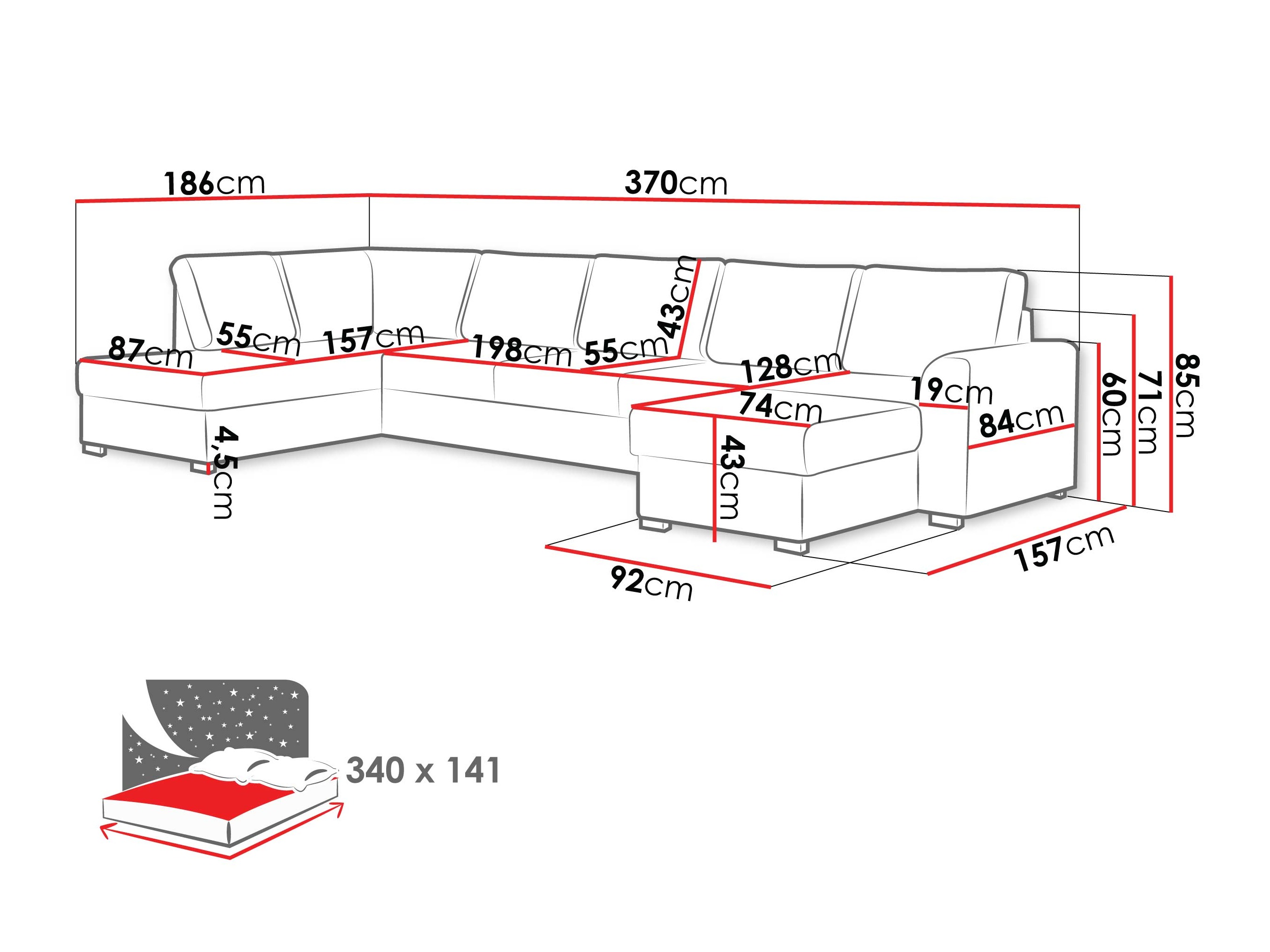 Sofá de canto Comfivo 262 (Pianão 26)