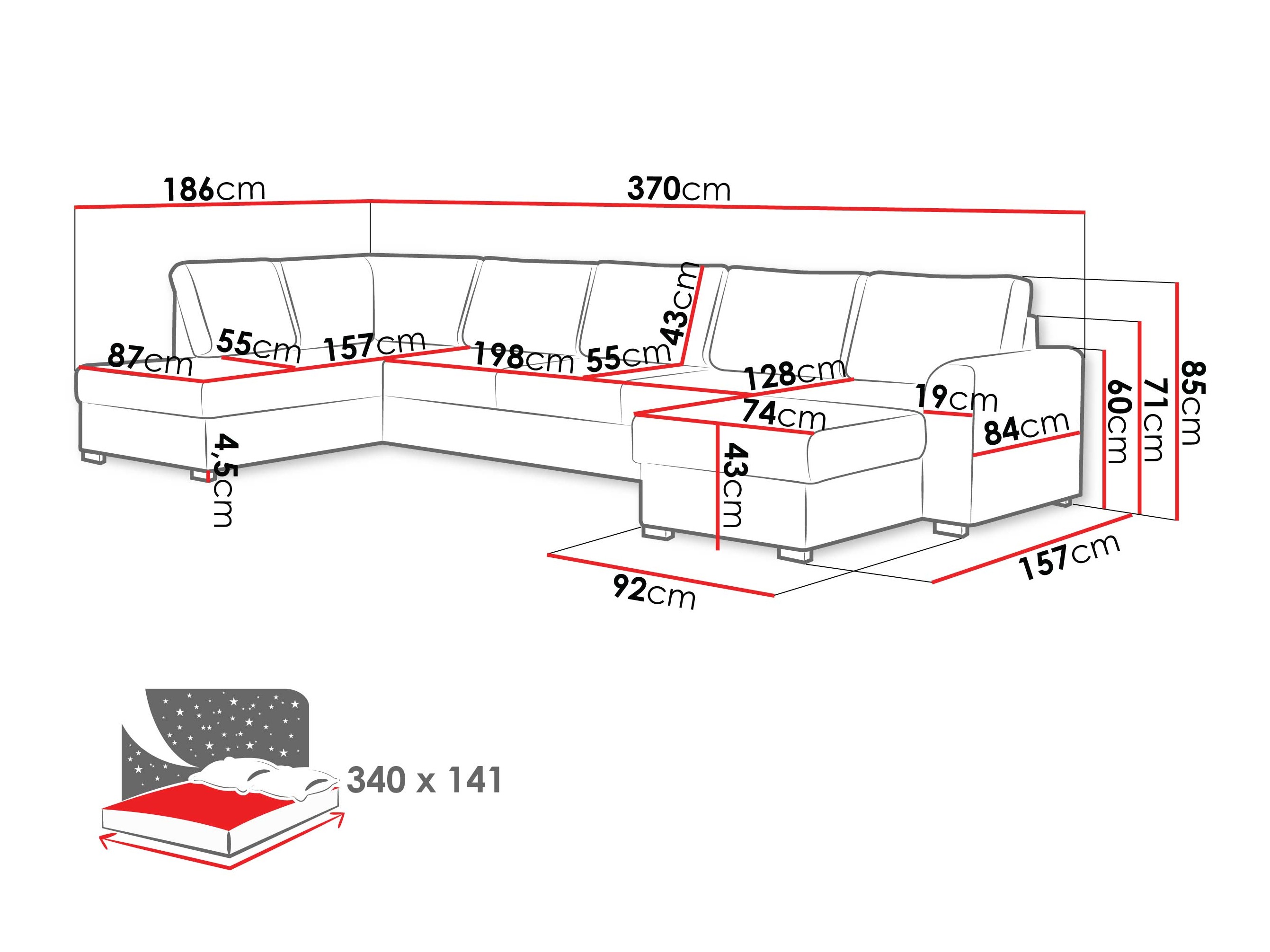 Sofá de canto Comfivo 262 (Pianão 28)