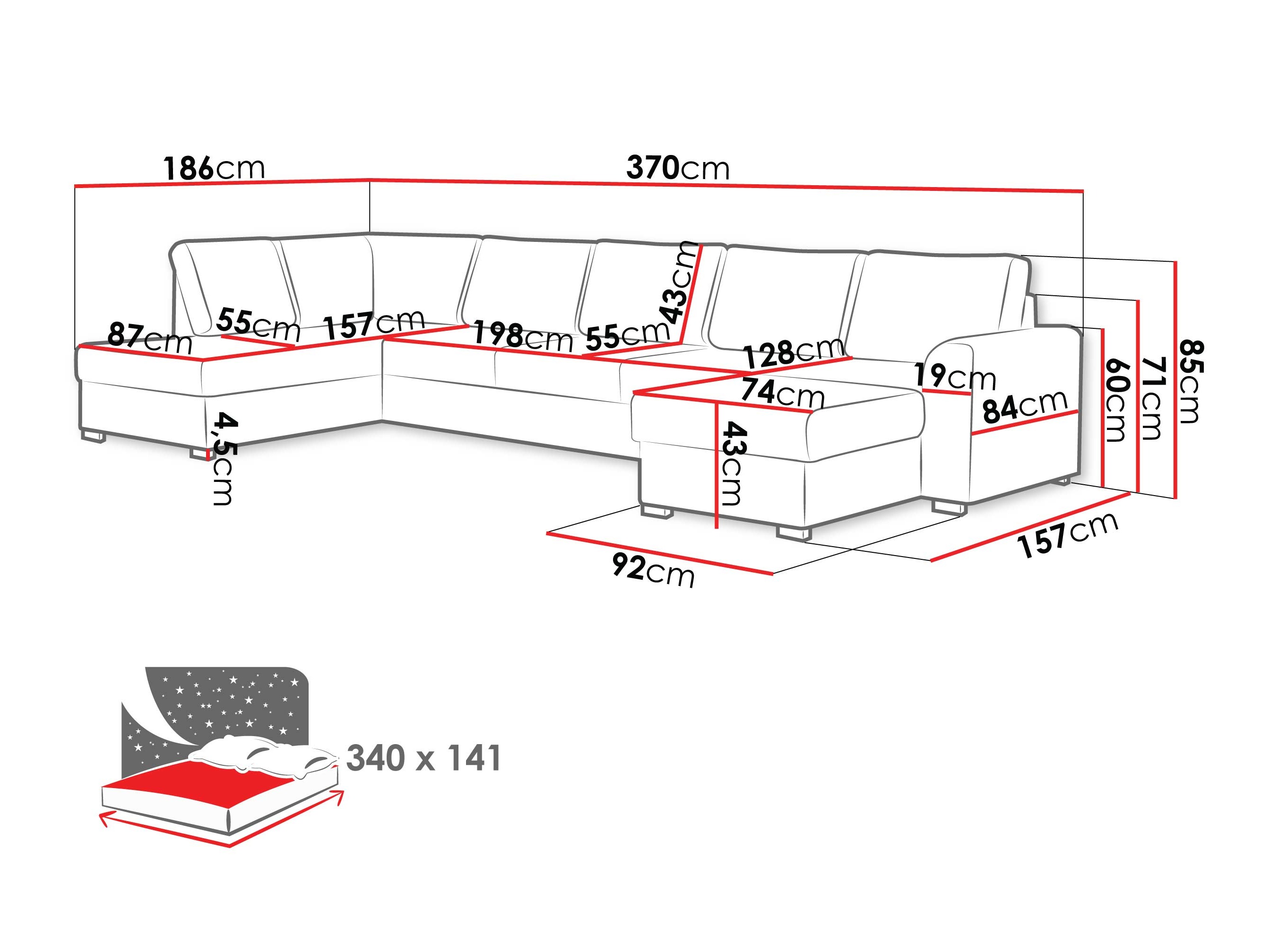 Sofá de canto Comfivo 262 (Zoya 01)