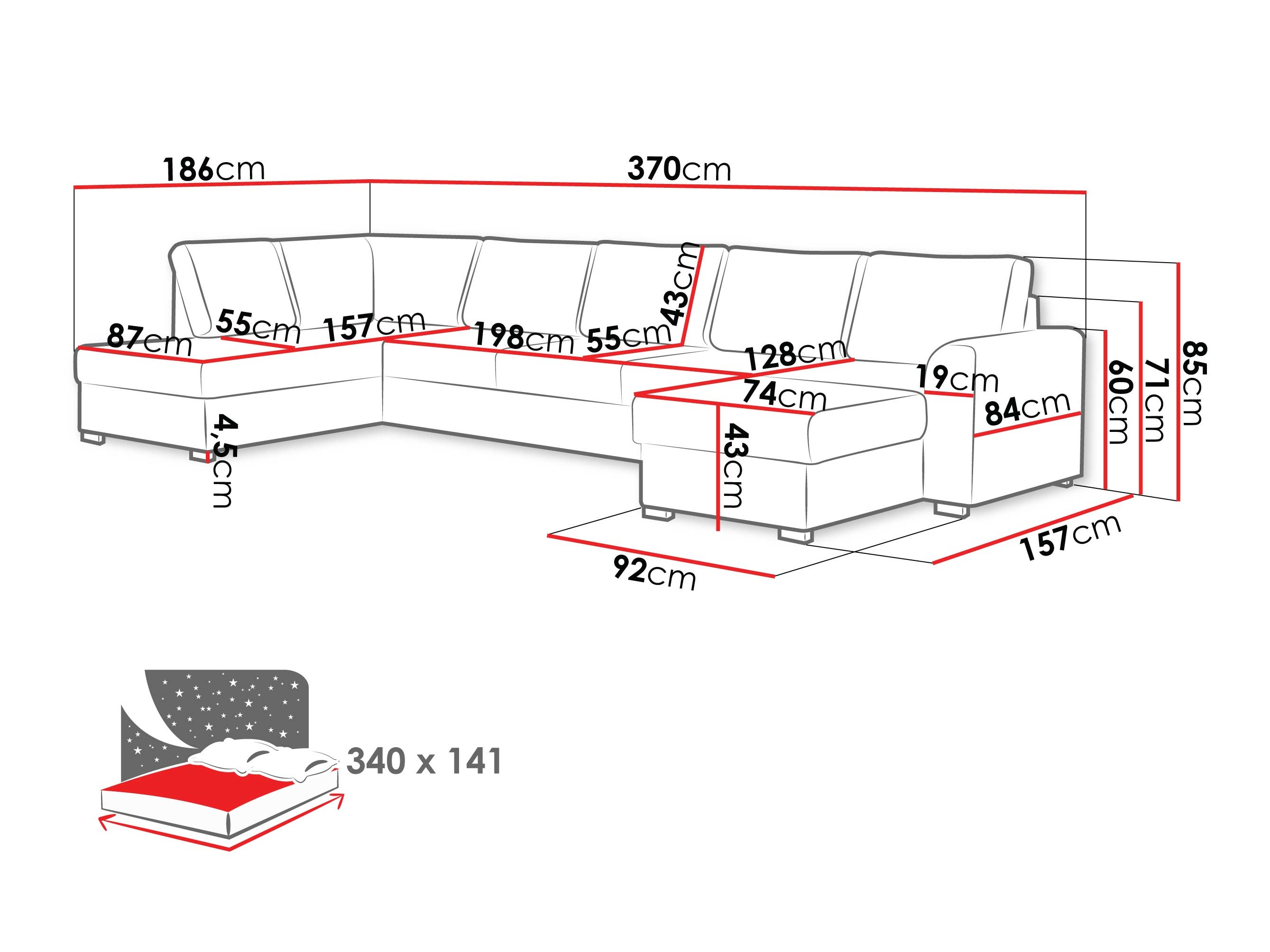 Sofá de canto Comfivo 262 (Zoya 01)