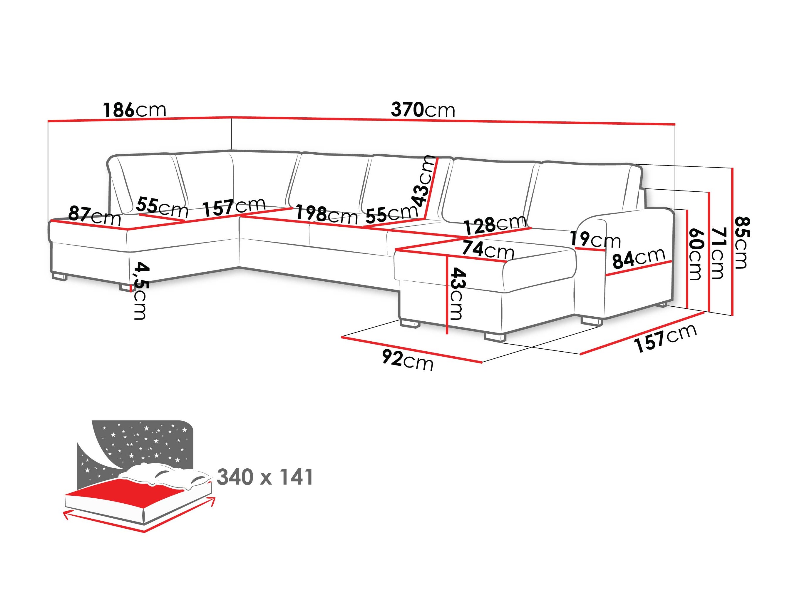 Sofá de canto Comfivo 262 (Zoya 03)