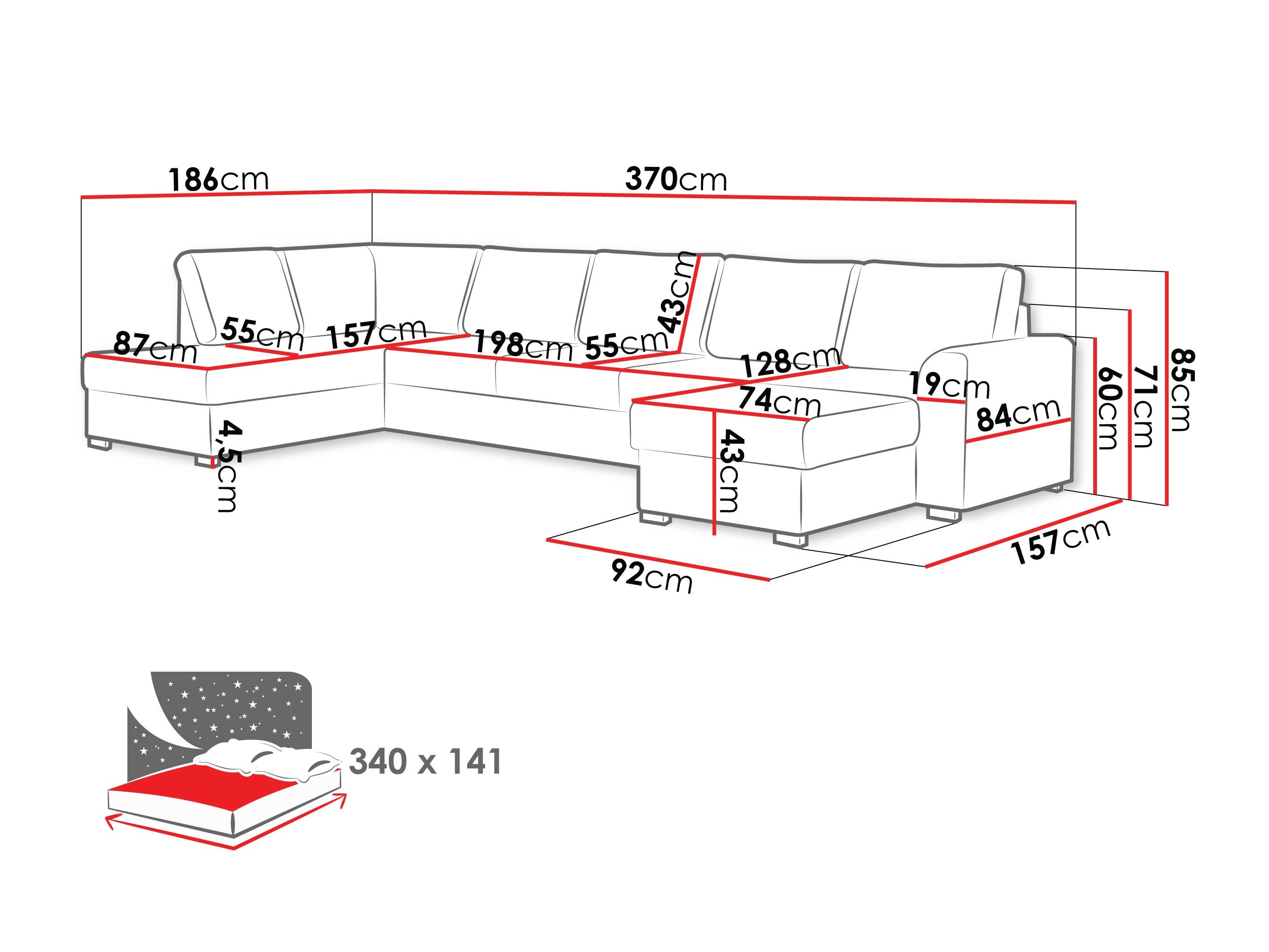 Sofá de canto Comfivo 262 (Zoya 03)