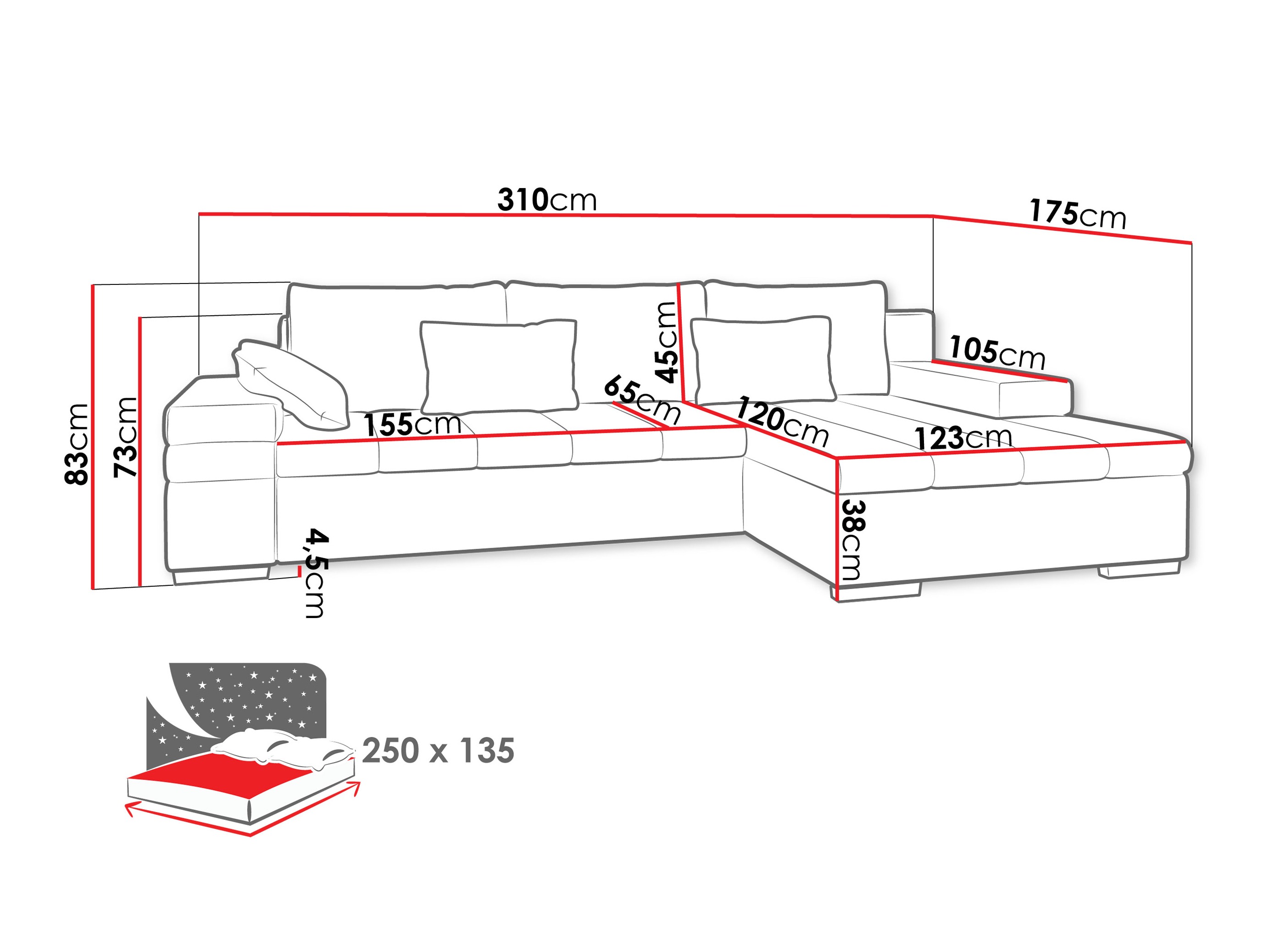 Sofá de canto Comfivo 169 (Zoya 03 + Pianão 02)