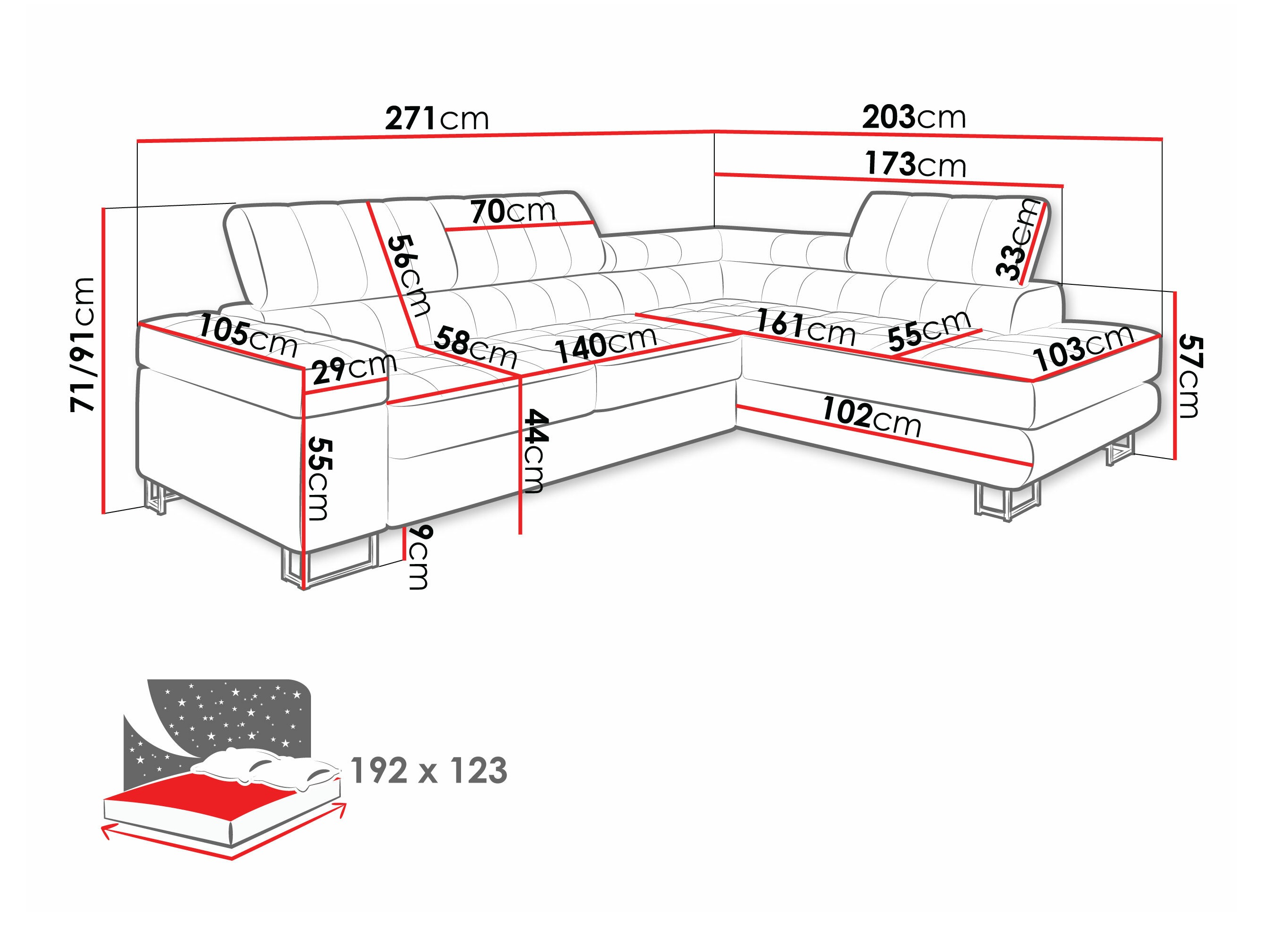 Sofá de canto Comfivo 247 (Abriamo 03)