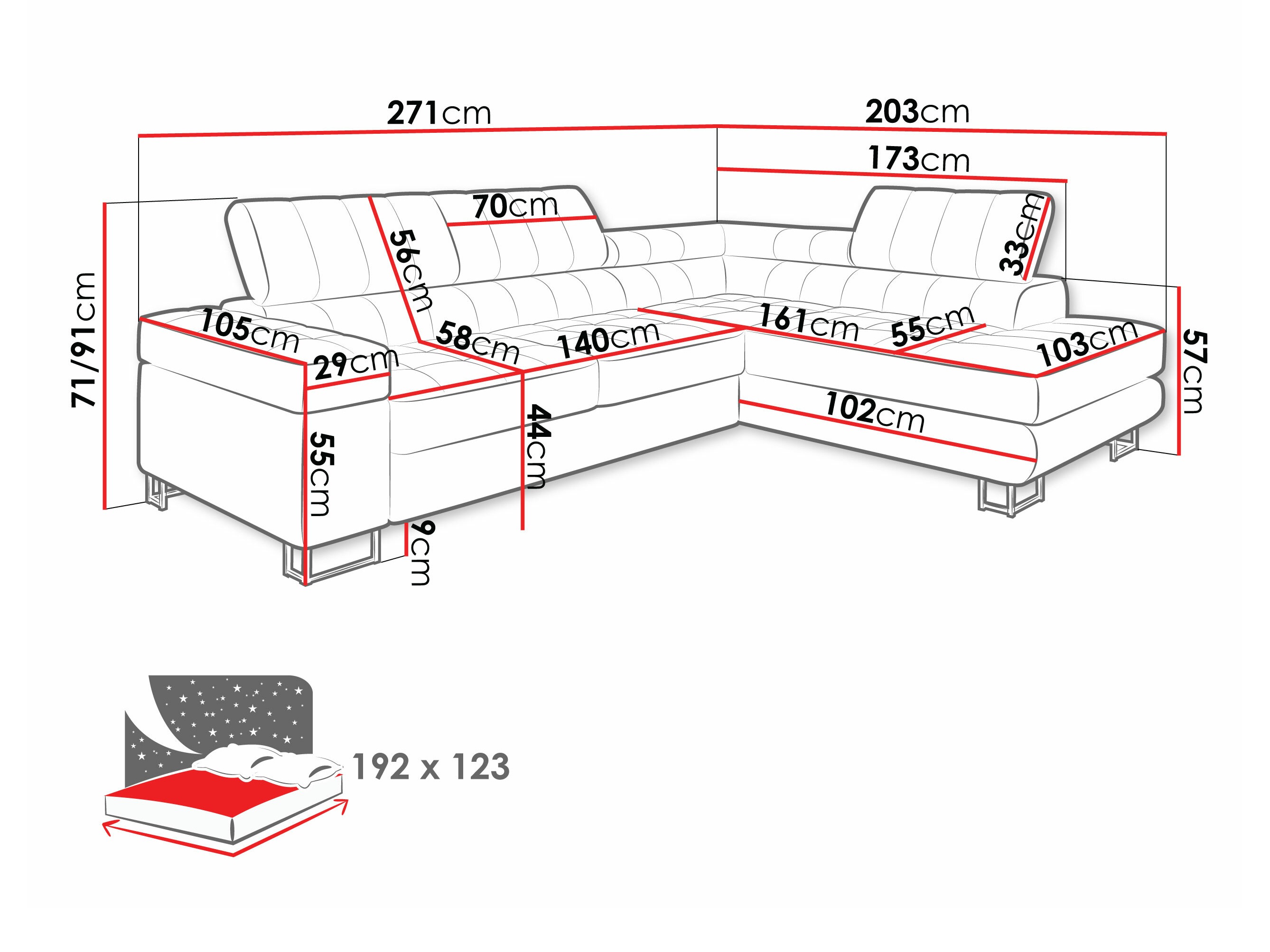 Sofá de canto Comfivo 247 (Abriamo 03)