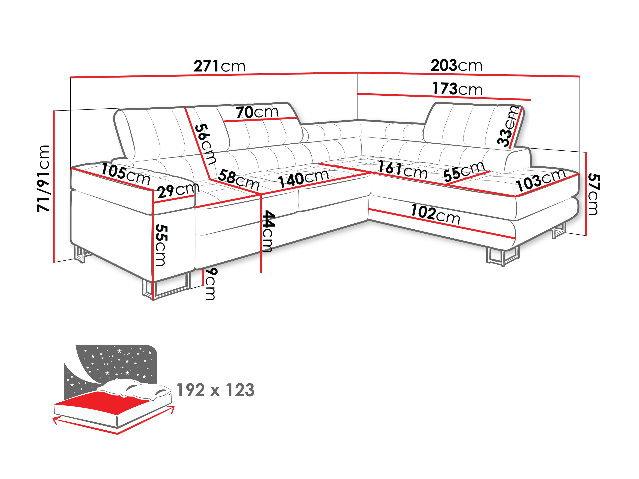 Sofá de canto Comfivo 247 (Manza 29)