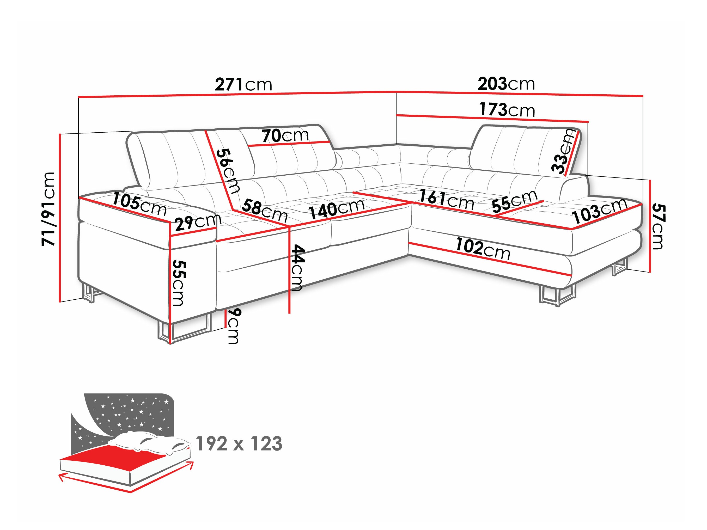 Sofá de canto Comfivo 247 (Otusso 14)