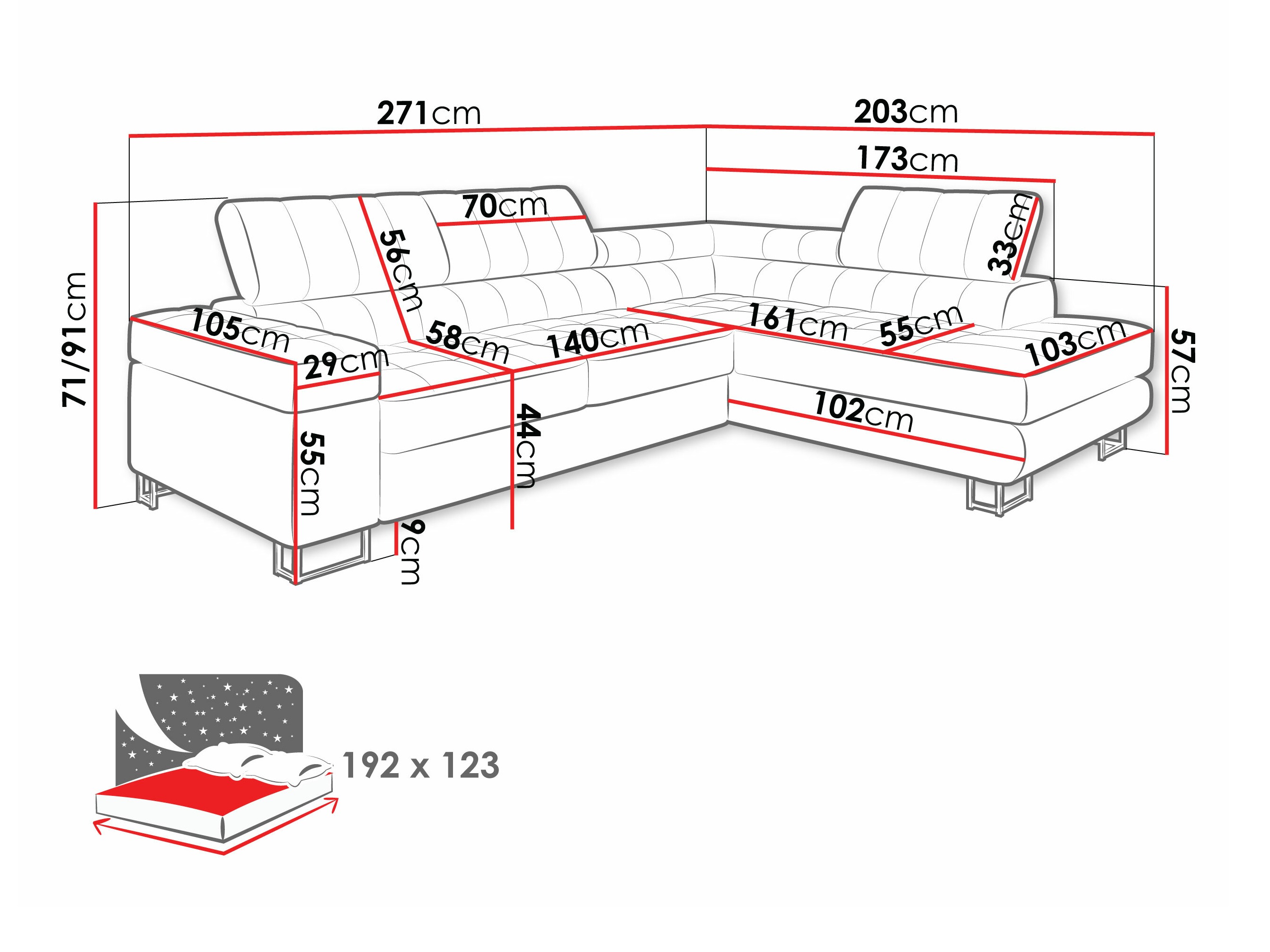 Sofá de canto Comfivo 247 (Otusso 14)