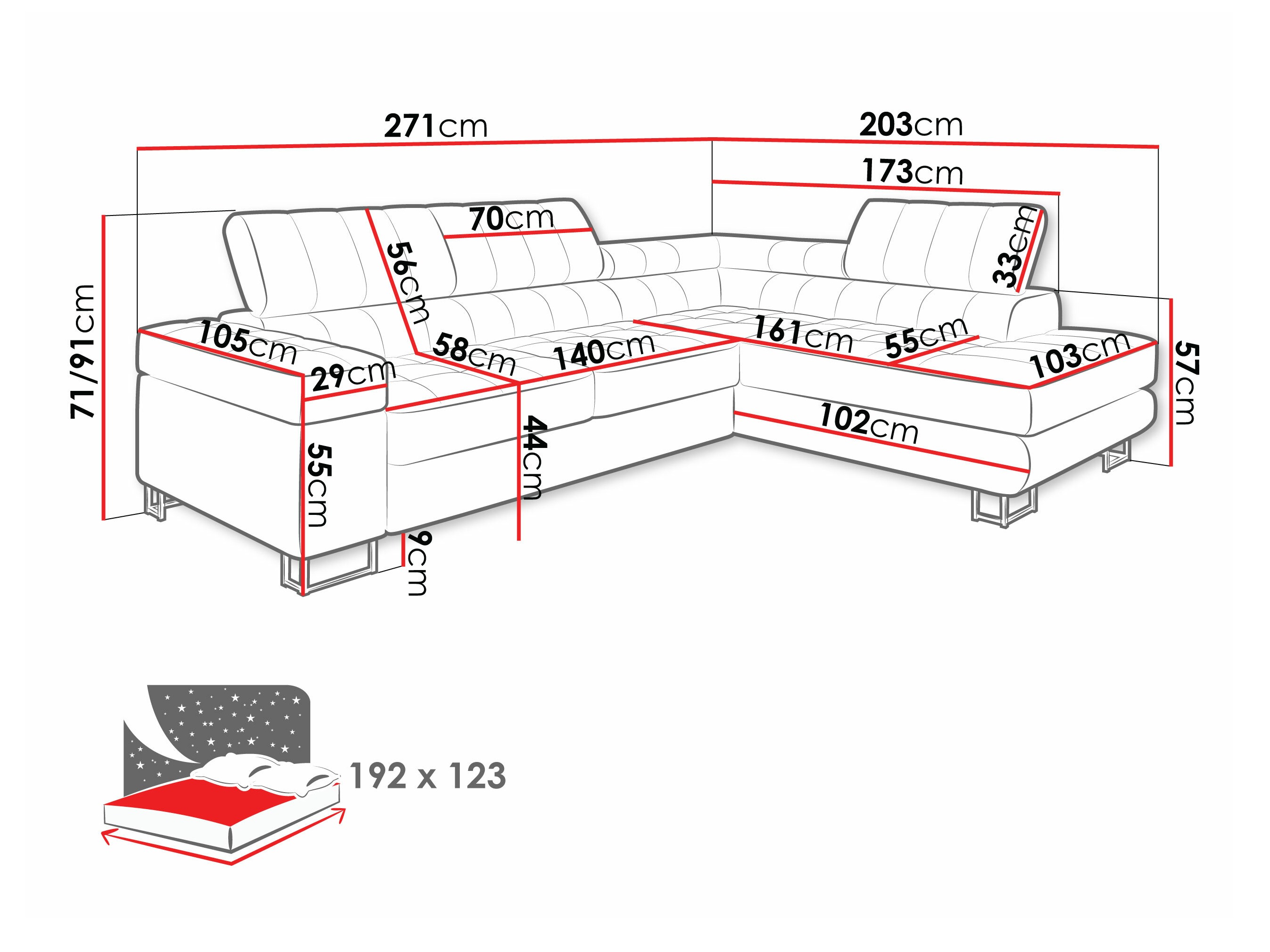 Sofá de canto Comfivo 247 (Venus veludo 2911)