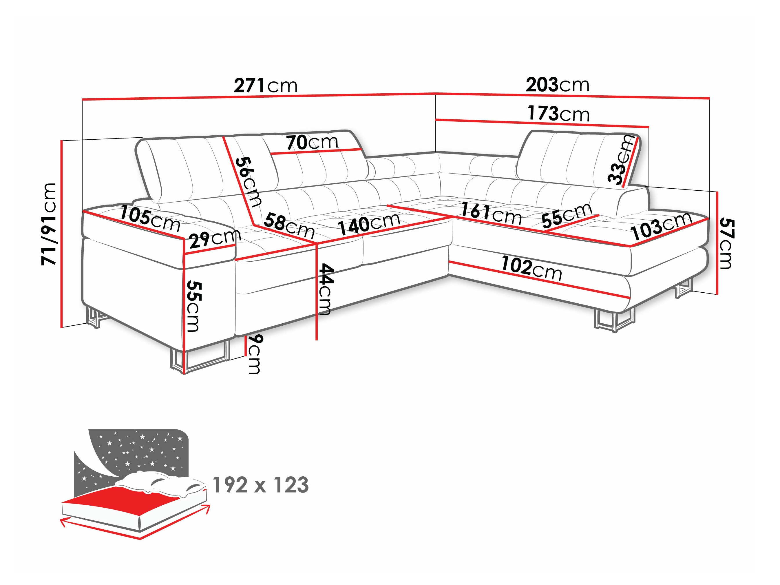 Sofá de canto Comfivo 247 (Venus veludo 2932)
