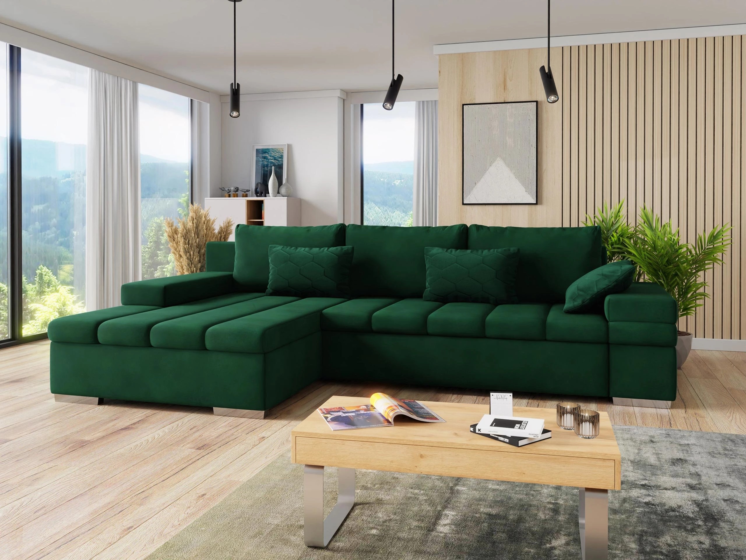 Sofá de canto Comfivo Olivetum II (Uttario Velvet 2951 + Magic Velvet Pik 2225)
