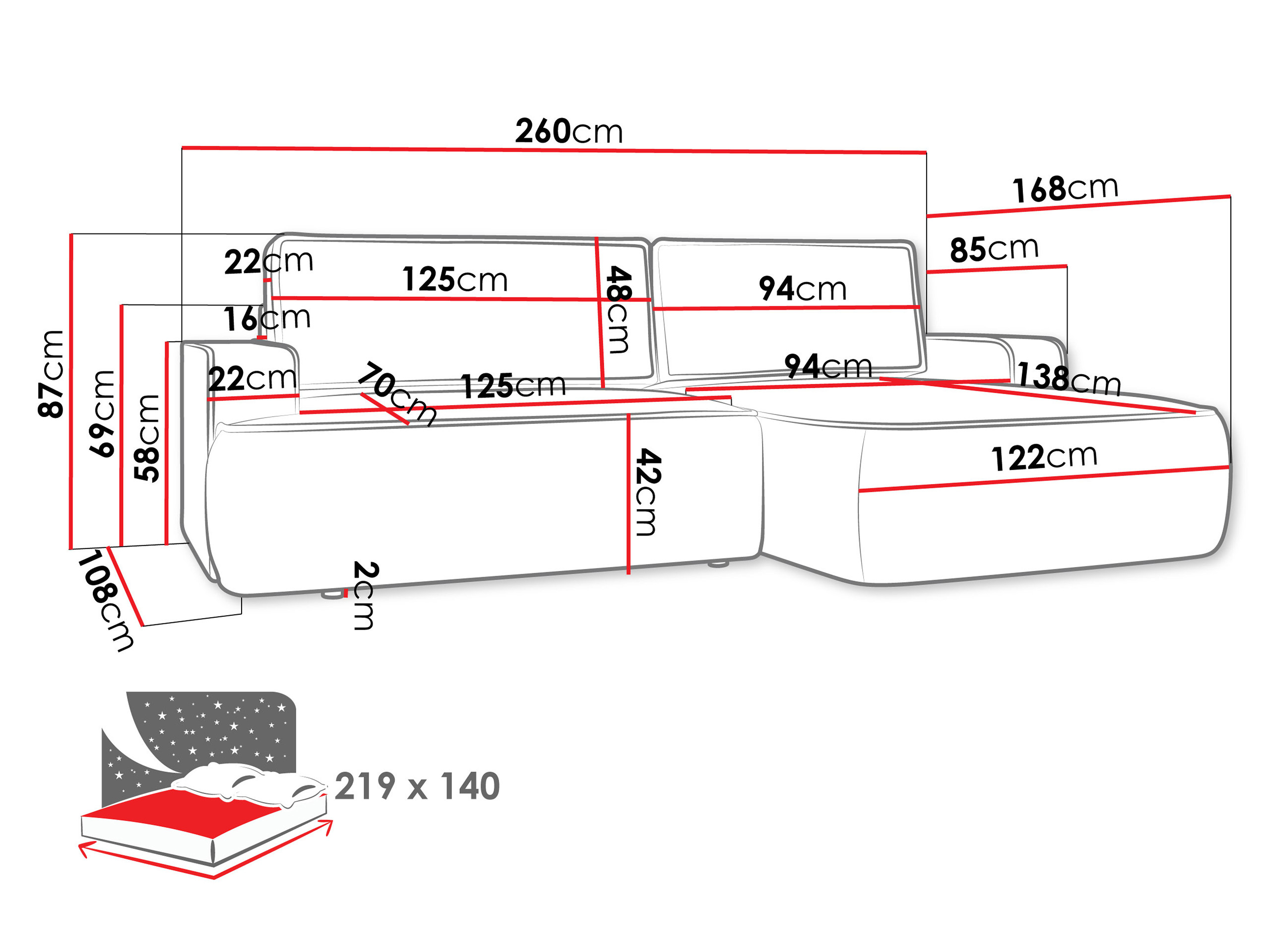 Sofá de canto Bountiful 102 (Velo 635)