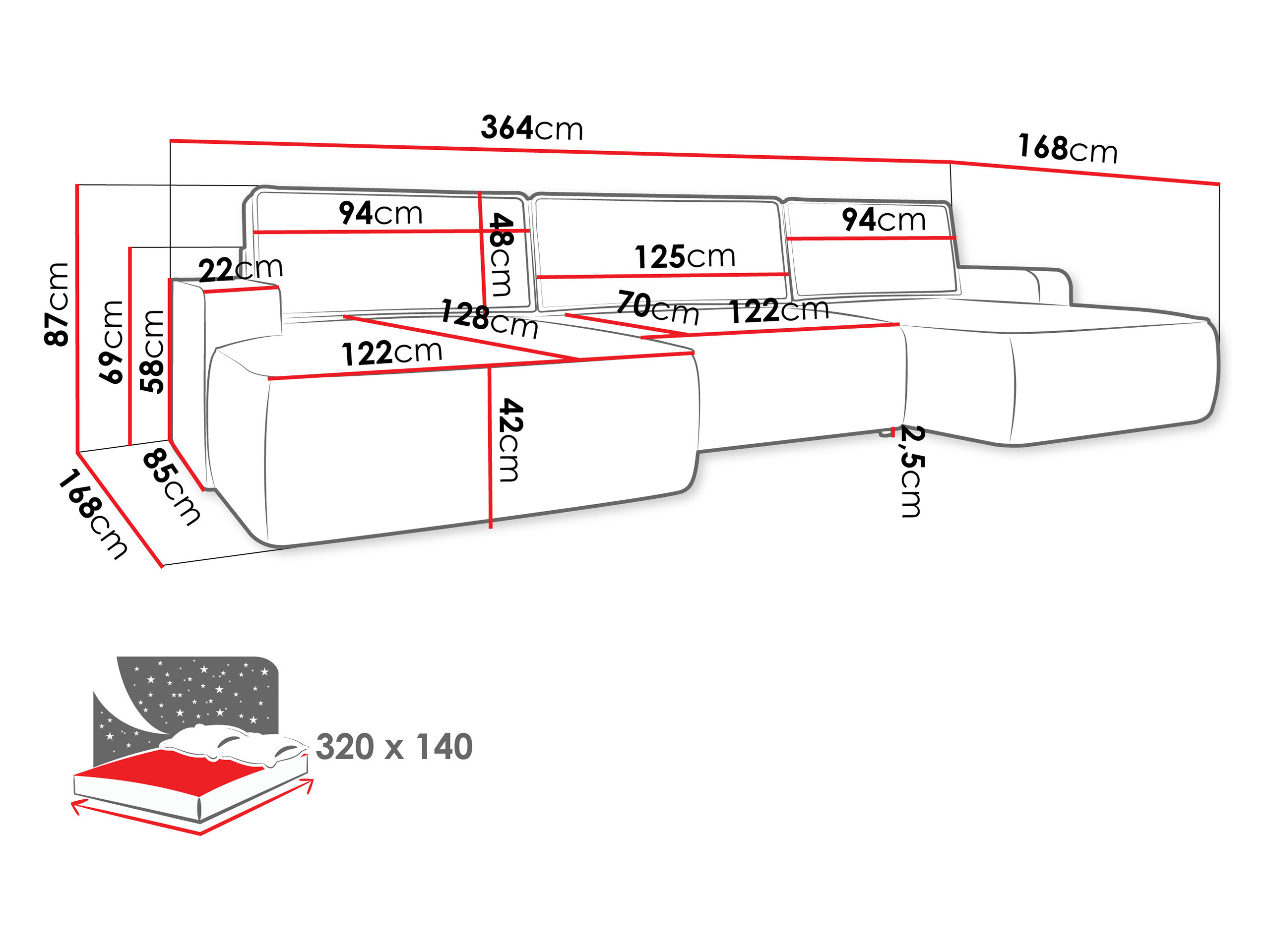 Sofá de canto Bountiful 106 (Velo 633)
