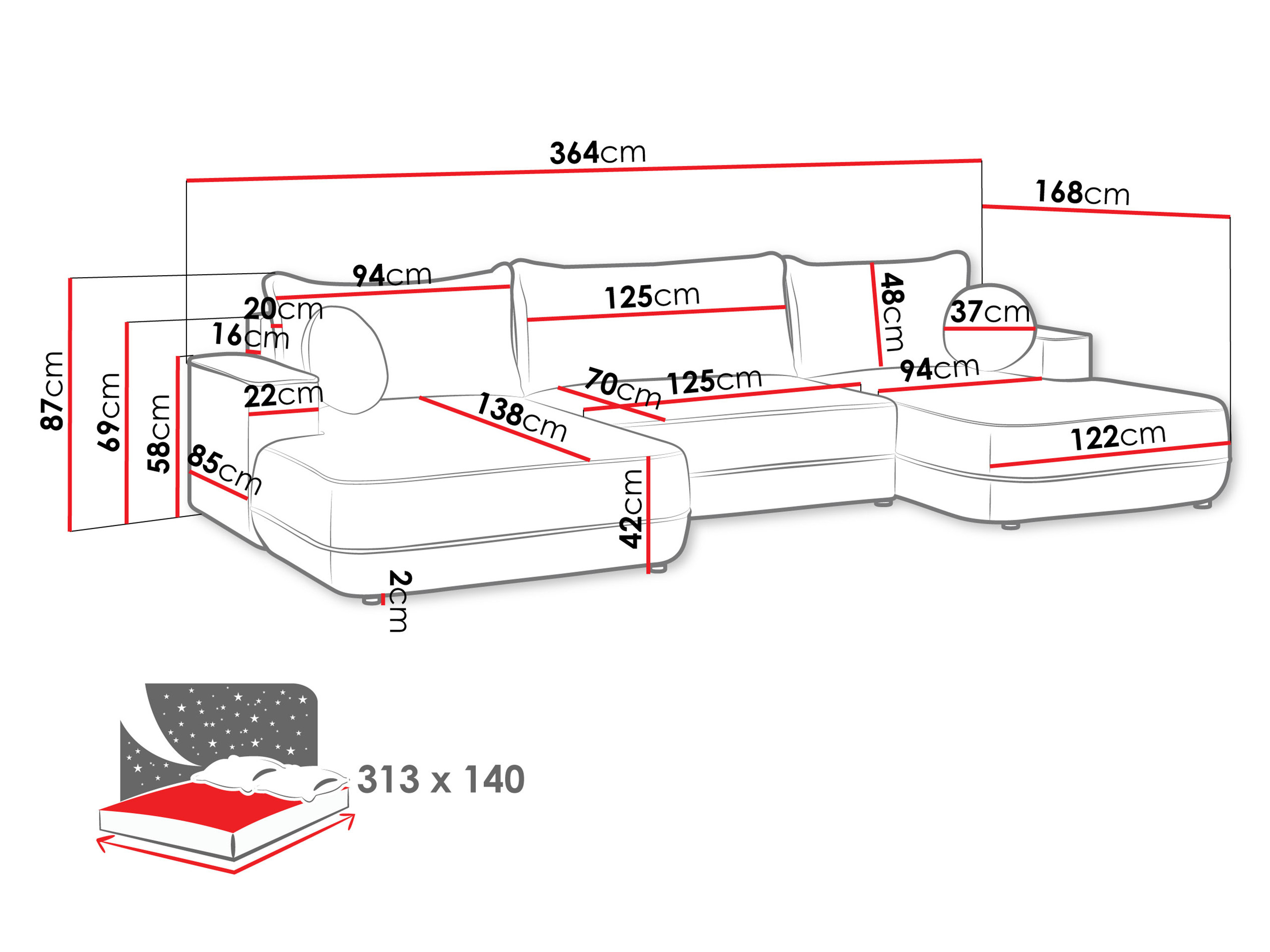 Sofá de canto Magal (Velo 635)
