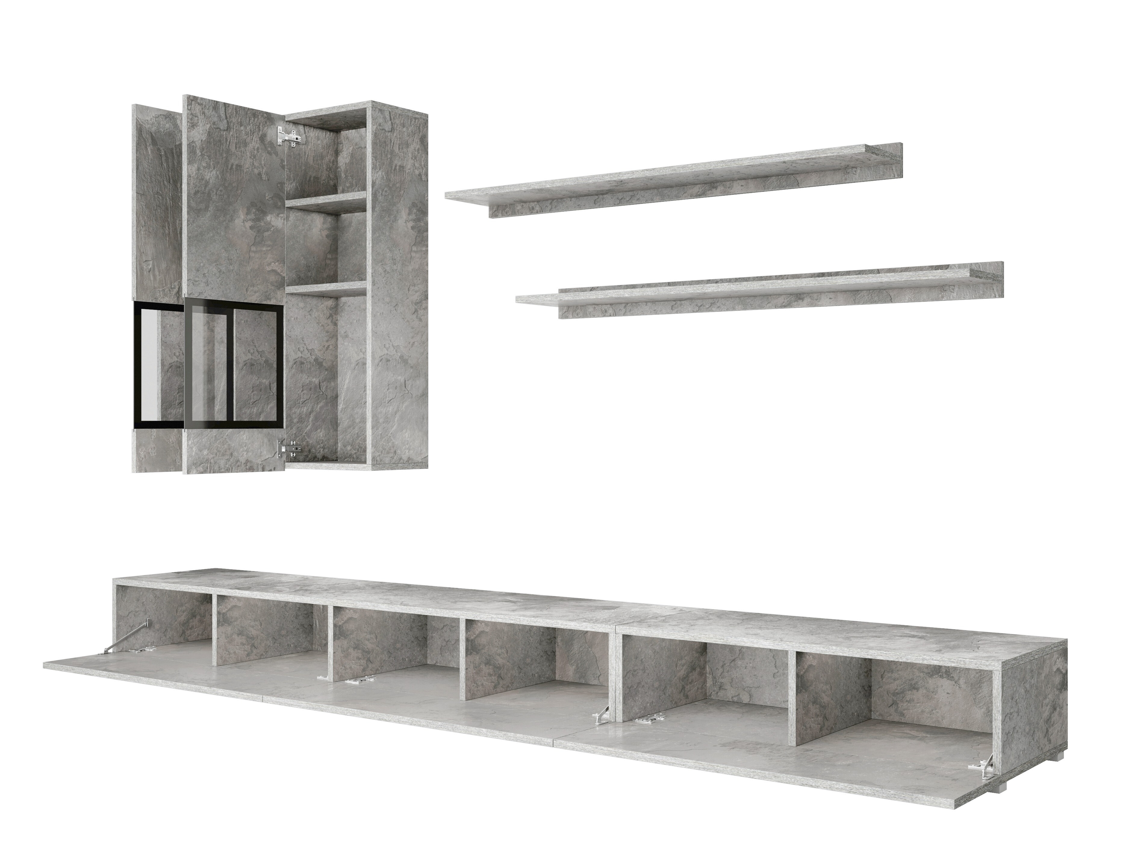Conjunto para sala de estar Serodeu 104 (Cimento)