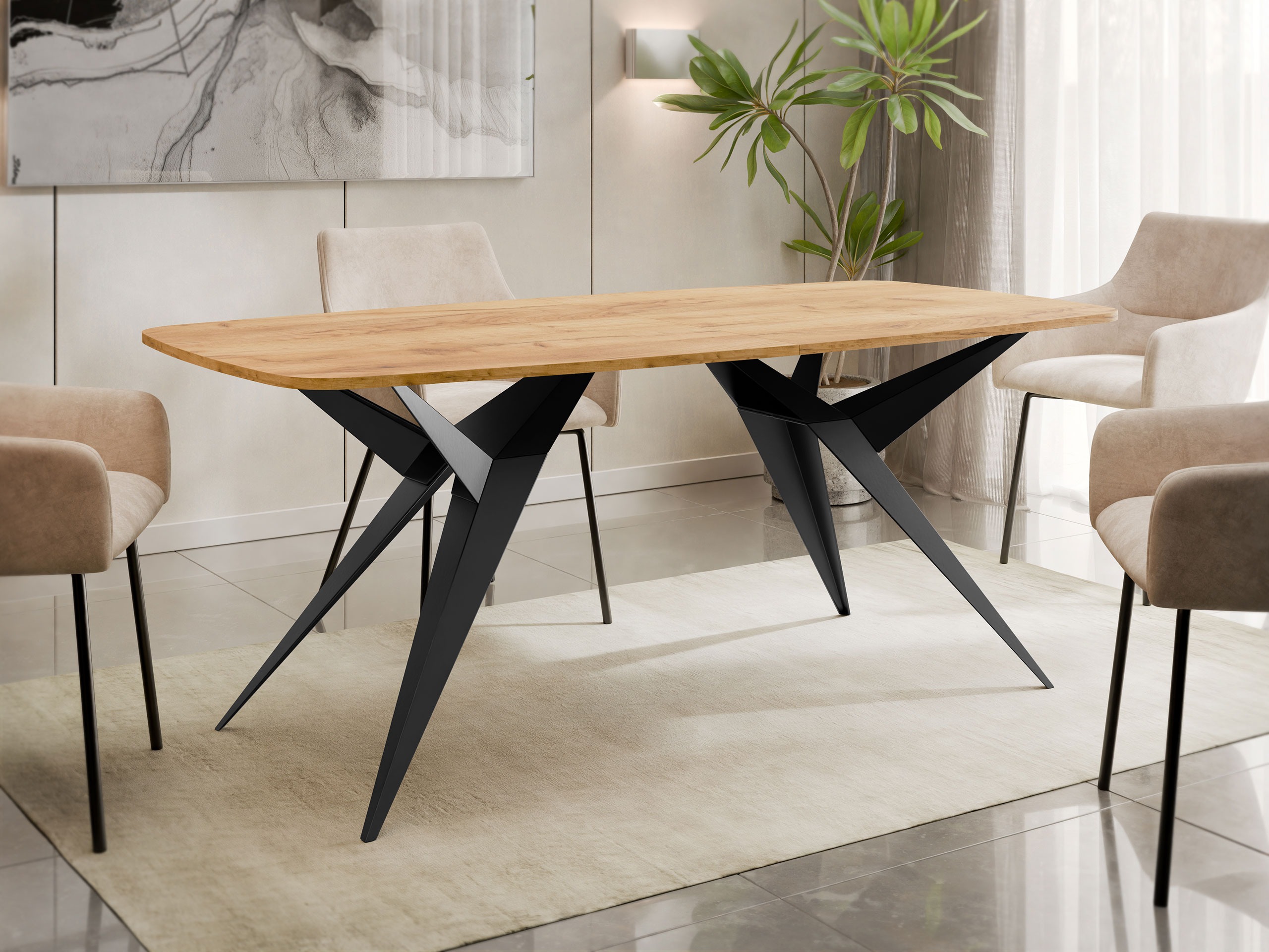 Mesa Oswego 152 (Craft de carvalho dourado)