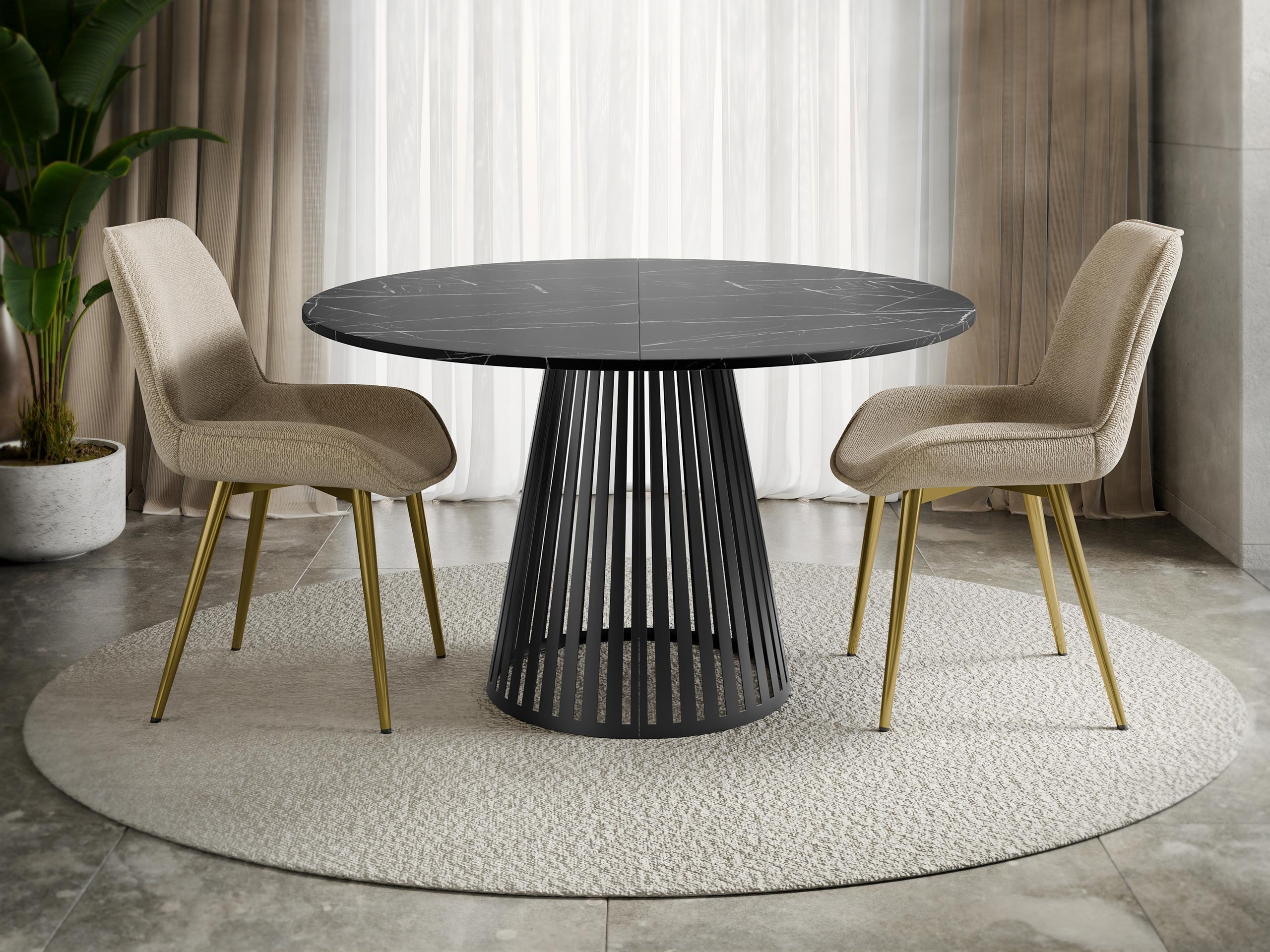 Mesa Prudentia (Mármore preto + Preto)
