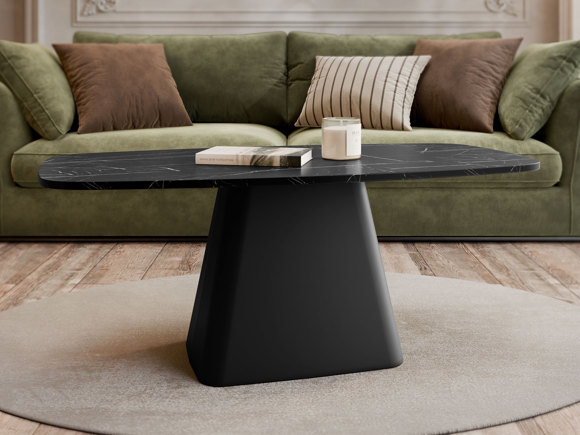 Mesa de centro Oswego 158 (Mármore preto)