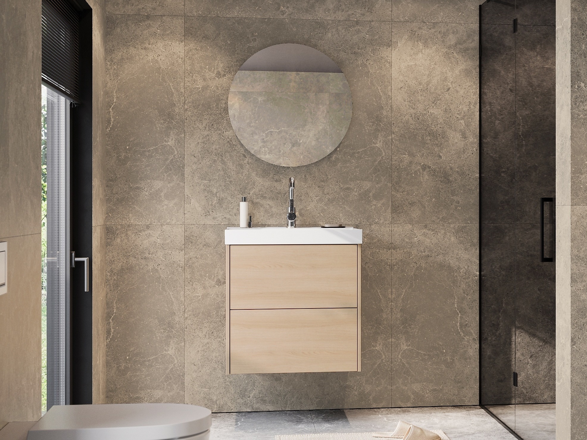 Armário suspenso para casa de banho para lavatório Sacramento 524 (Carvalho)