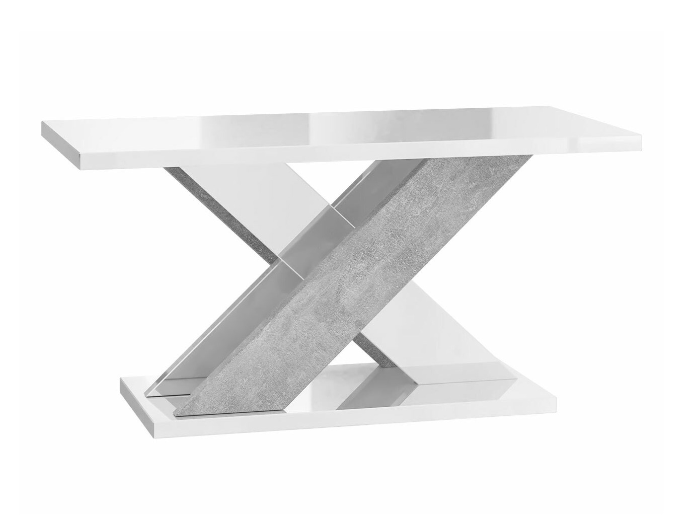 Mesa Goodyear 117 (Branco brilhante+ Cimento)