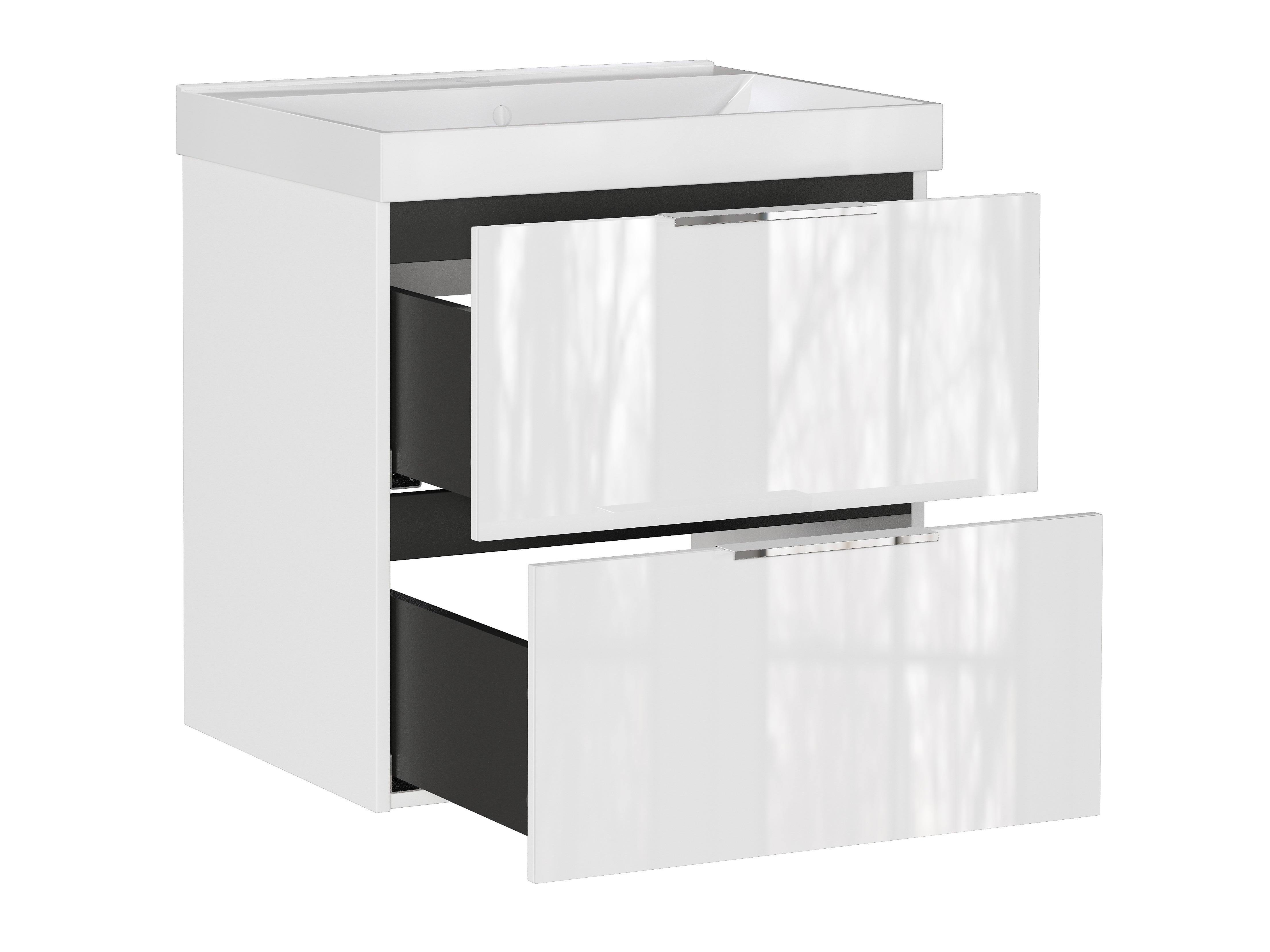 Armário suspenso para casa de banho para lavatório Sacramento 527 (Branco brilhante)