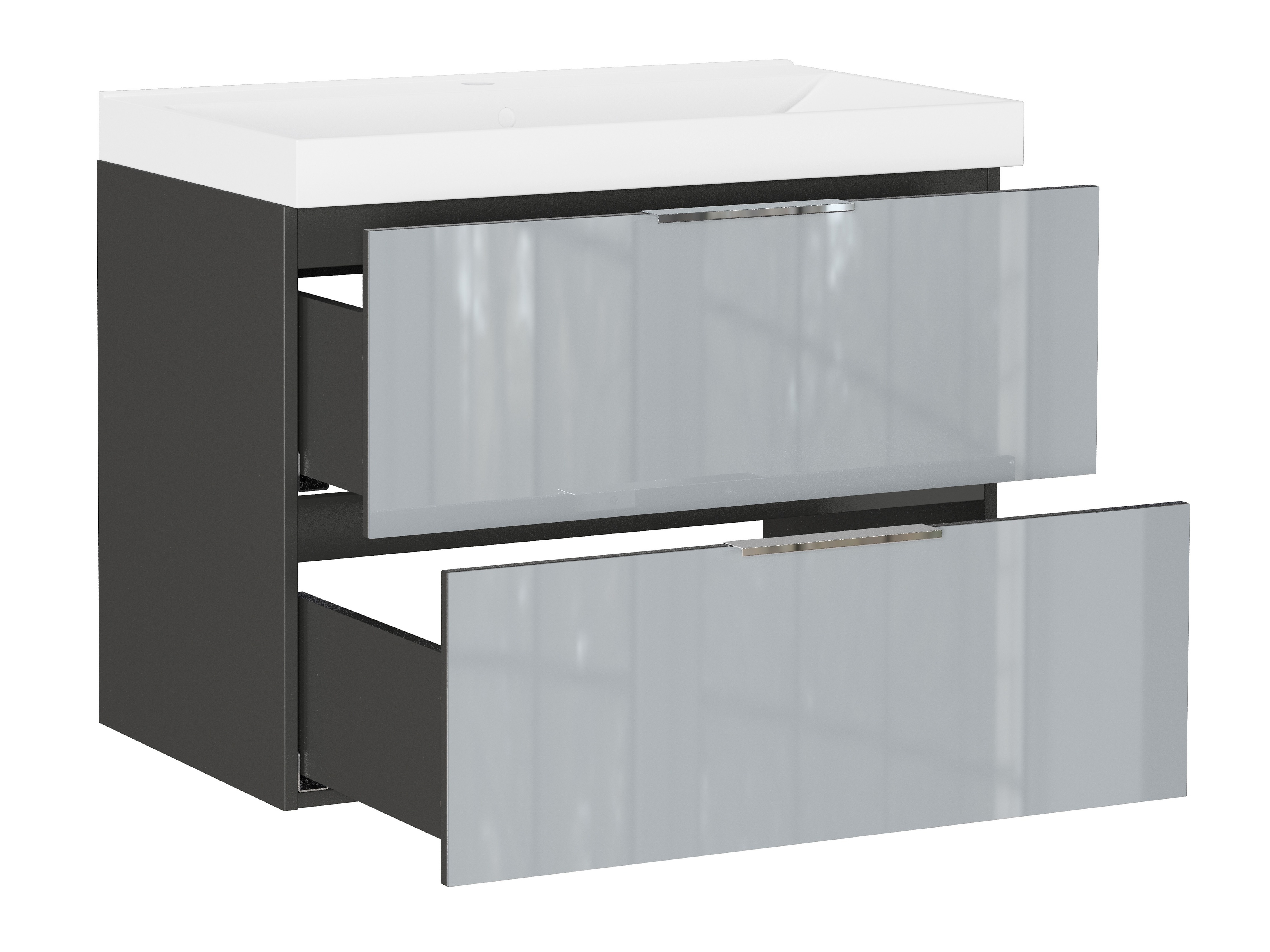 Armário suspenso para casa de banho para lavatório Sacramento 528 (Cinzento brilhante)