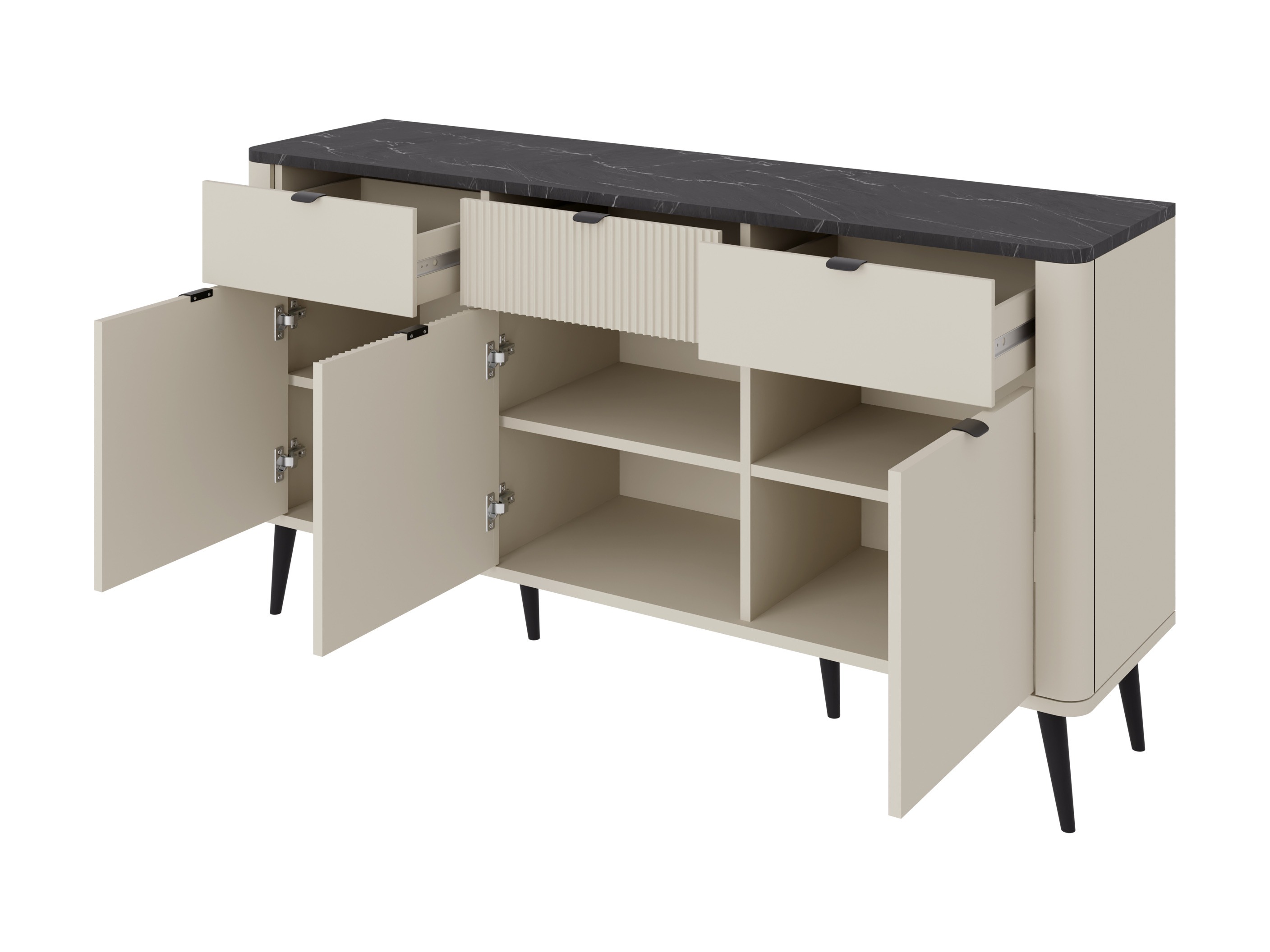 Cómoda Lufela 109 (Caxemira + Cinzento mármore)