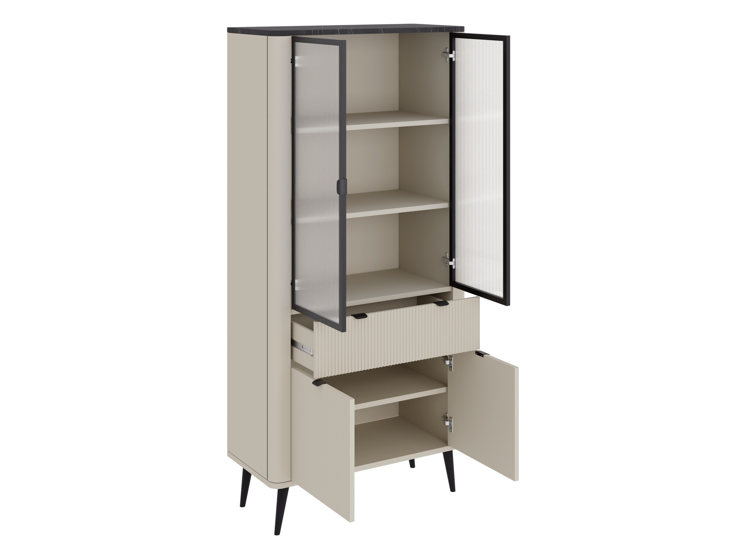 Conjunto para sala de estar Lufela 120 (Caxemira + Cinzento mármore)