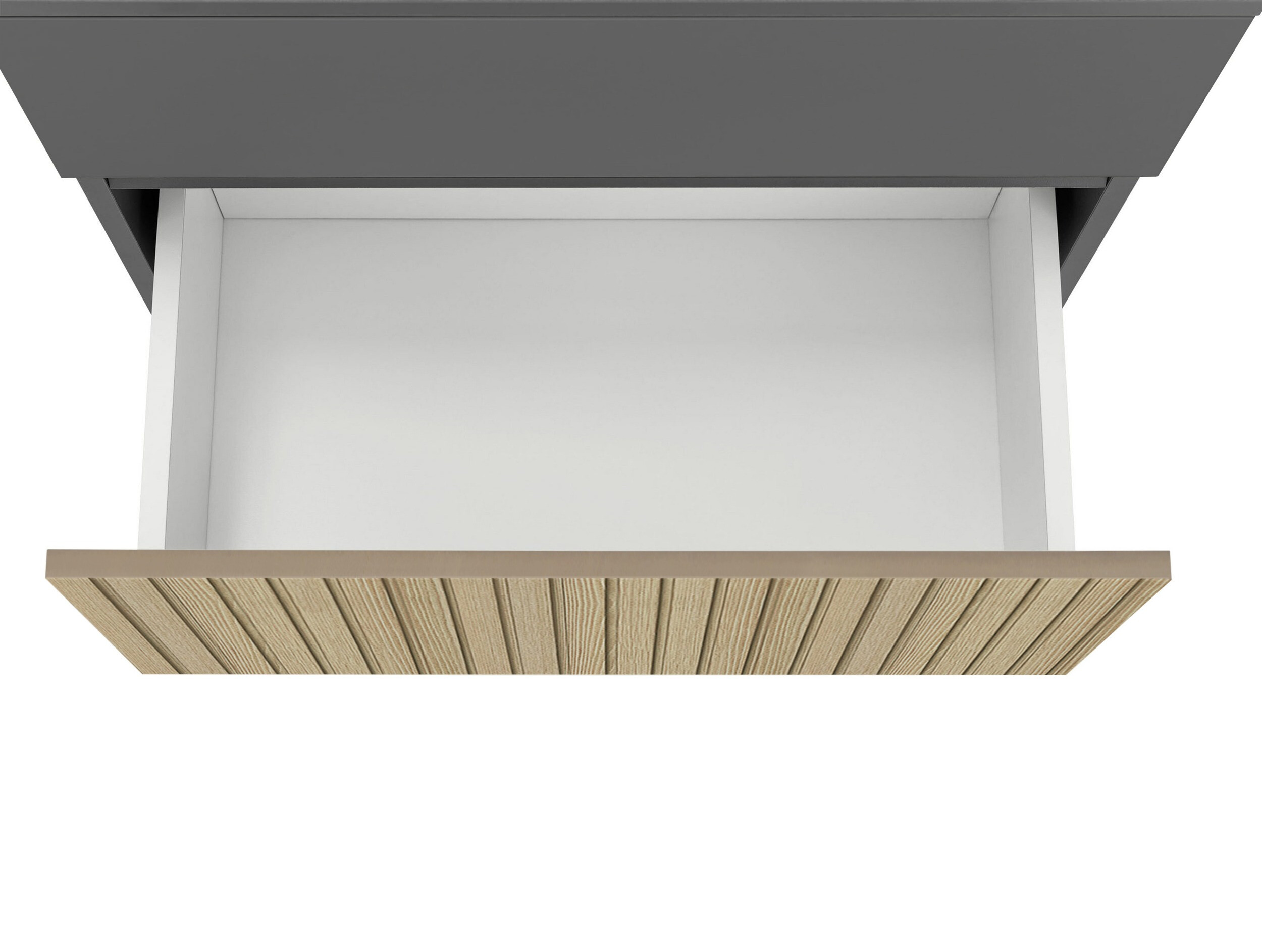 Armário com lavatório de apoio próprio para casa de banho Soncamu 110 (Antracite + Carvalho claro)