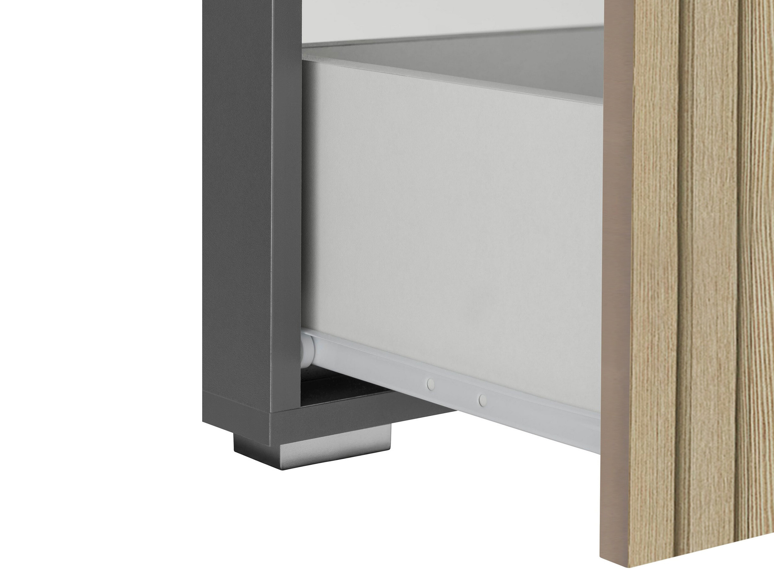 Armário com lavatório de apoio próprio para casa de banho Soncamu 110 (Antracite + Carvalho claro)