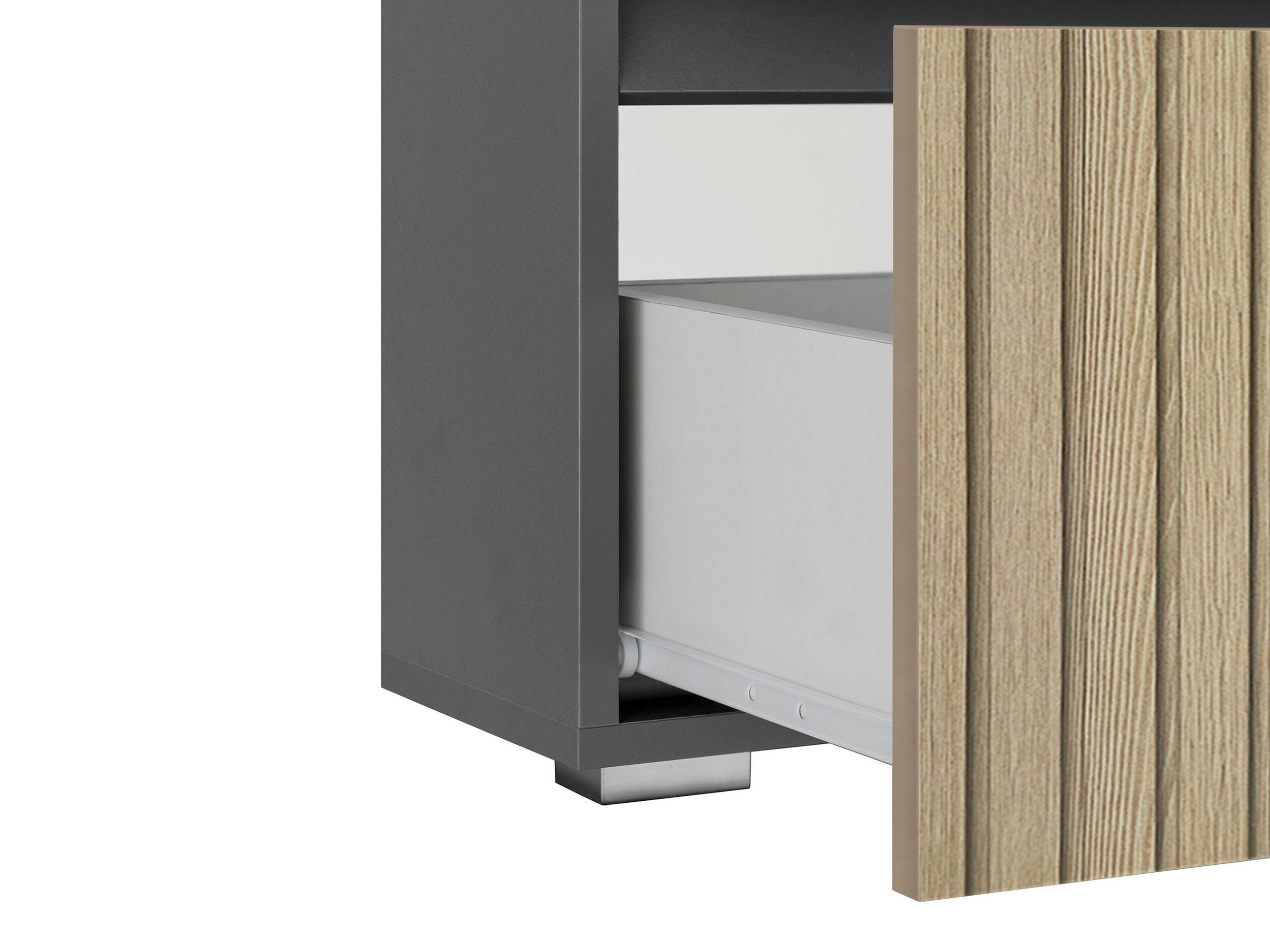 Armário com lavatório de apoio próprio para casa de banho Soncamu 110 (Antracite + Carvalho claro)