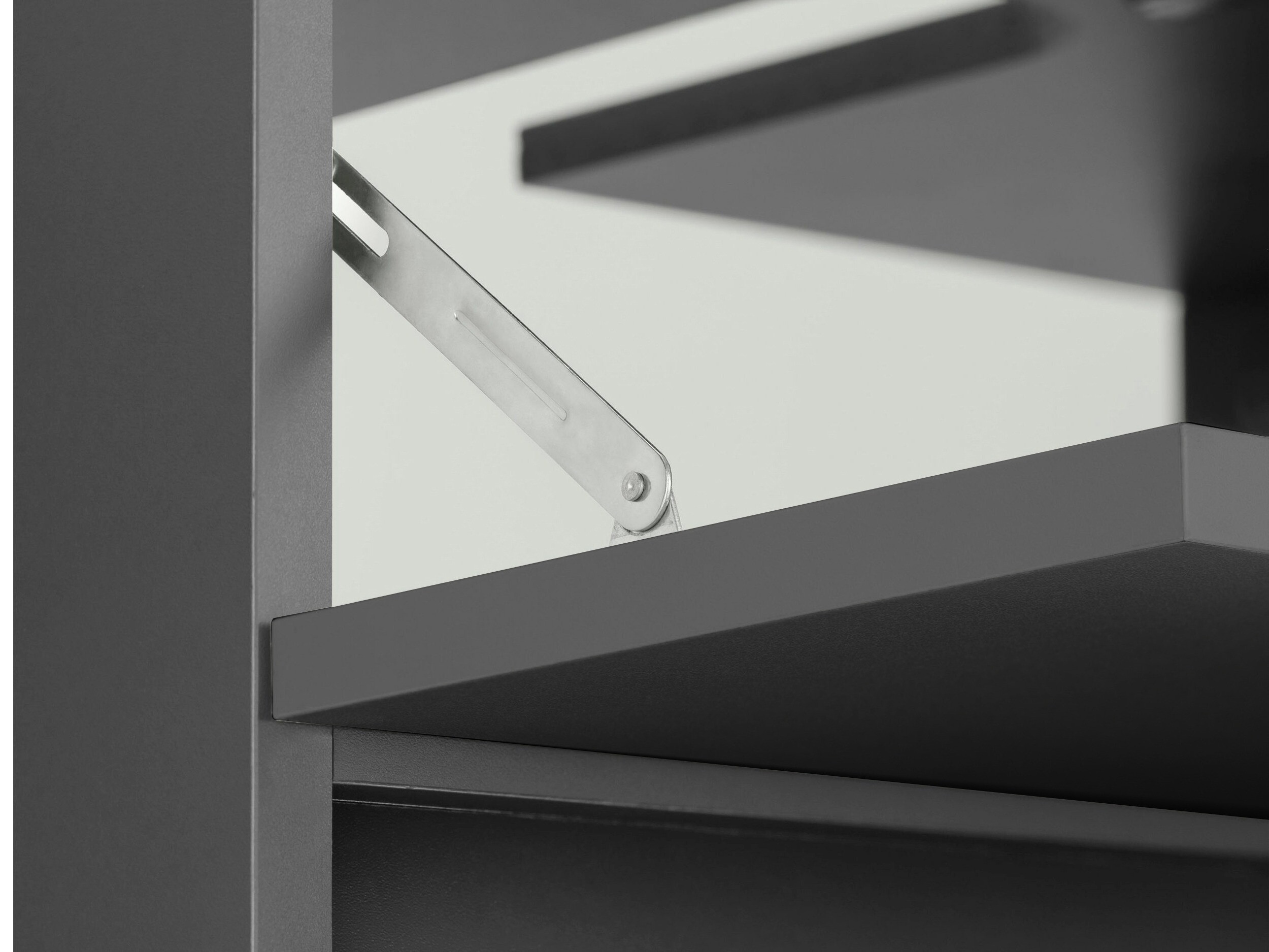 Armário com lavatório de apoio próprio para casa de banho Soncamu 110 (Antracite + Carvalho claro)