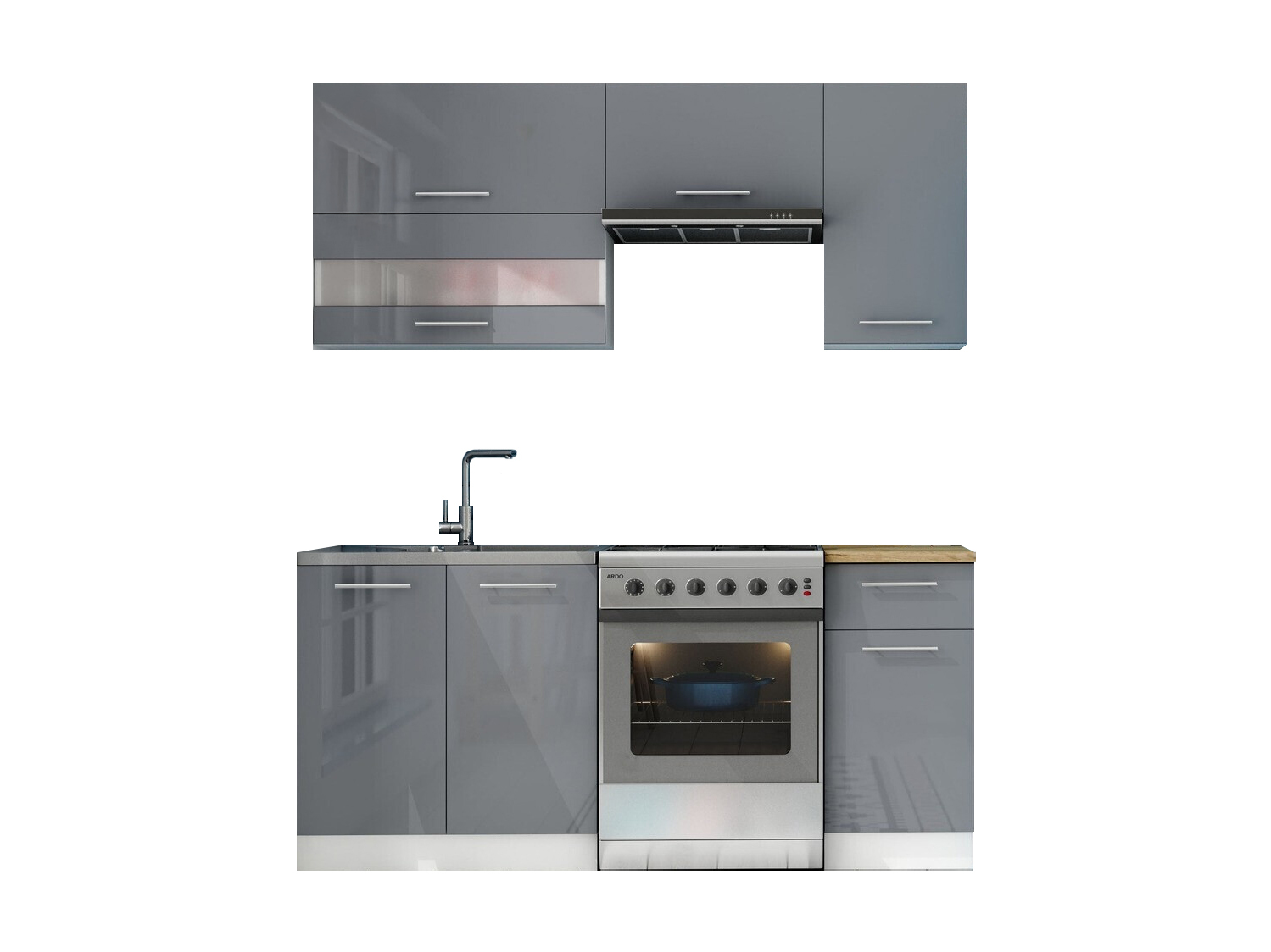 Conjunto de cozinha modular Tiffa Grey 100