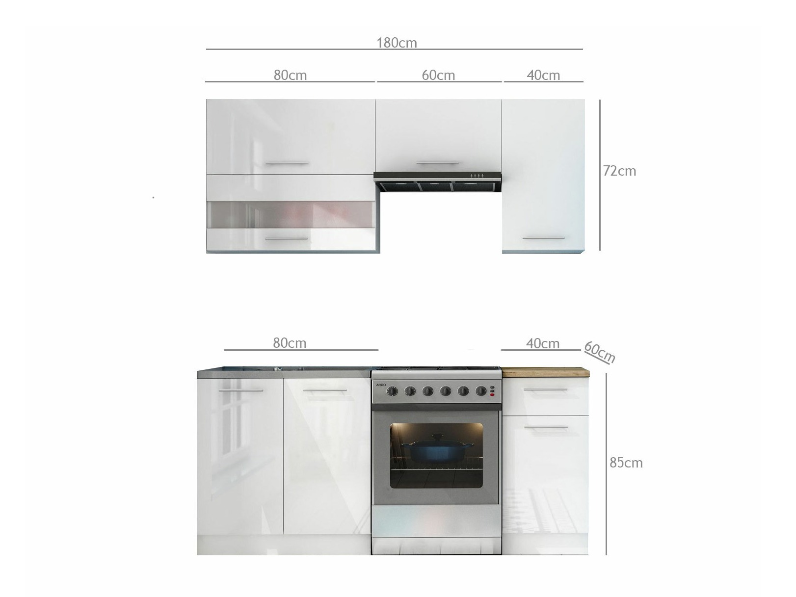 Conjunto de cozinha modular Tiffa White 113