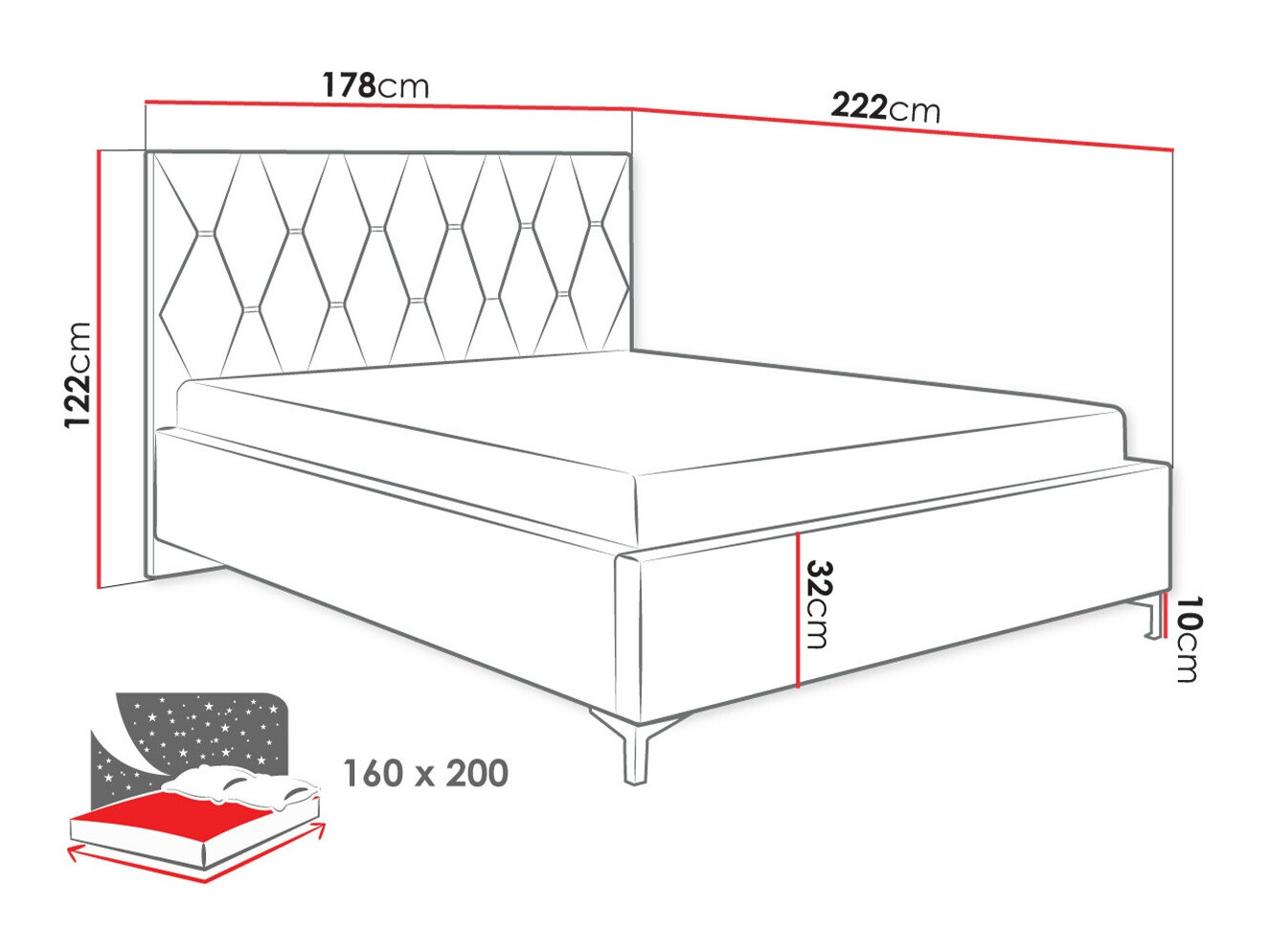 Cama SP6146 com um pequeno defeito