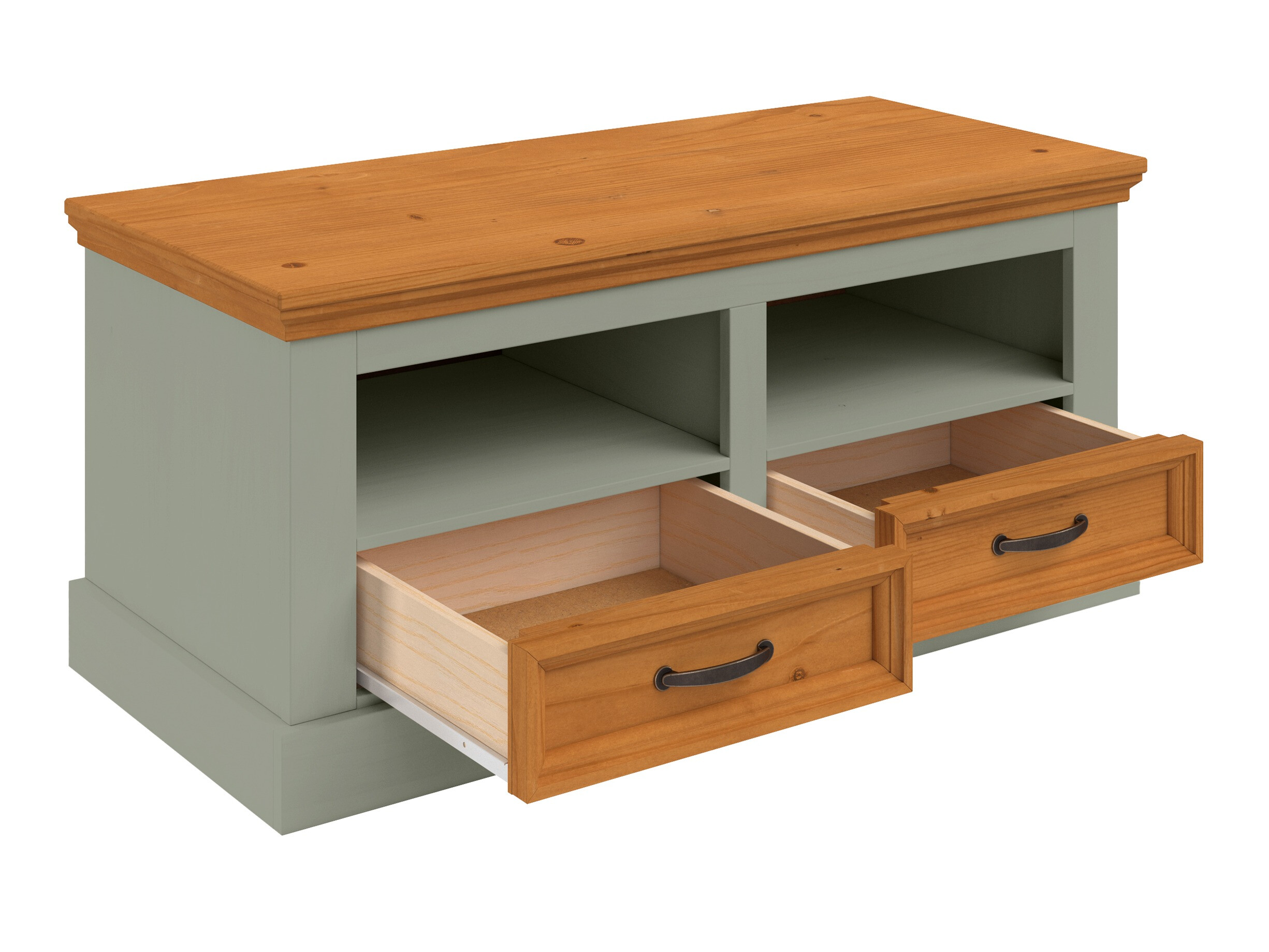 Móvel de TV Tolelio 128 (Verde + Pinheiro)