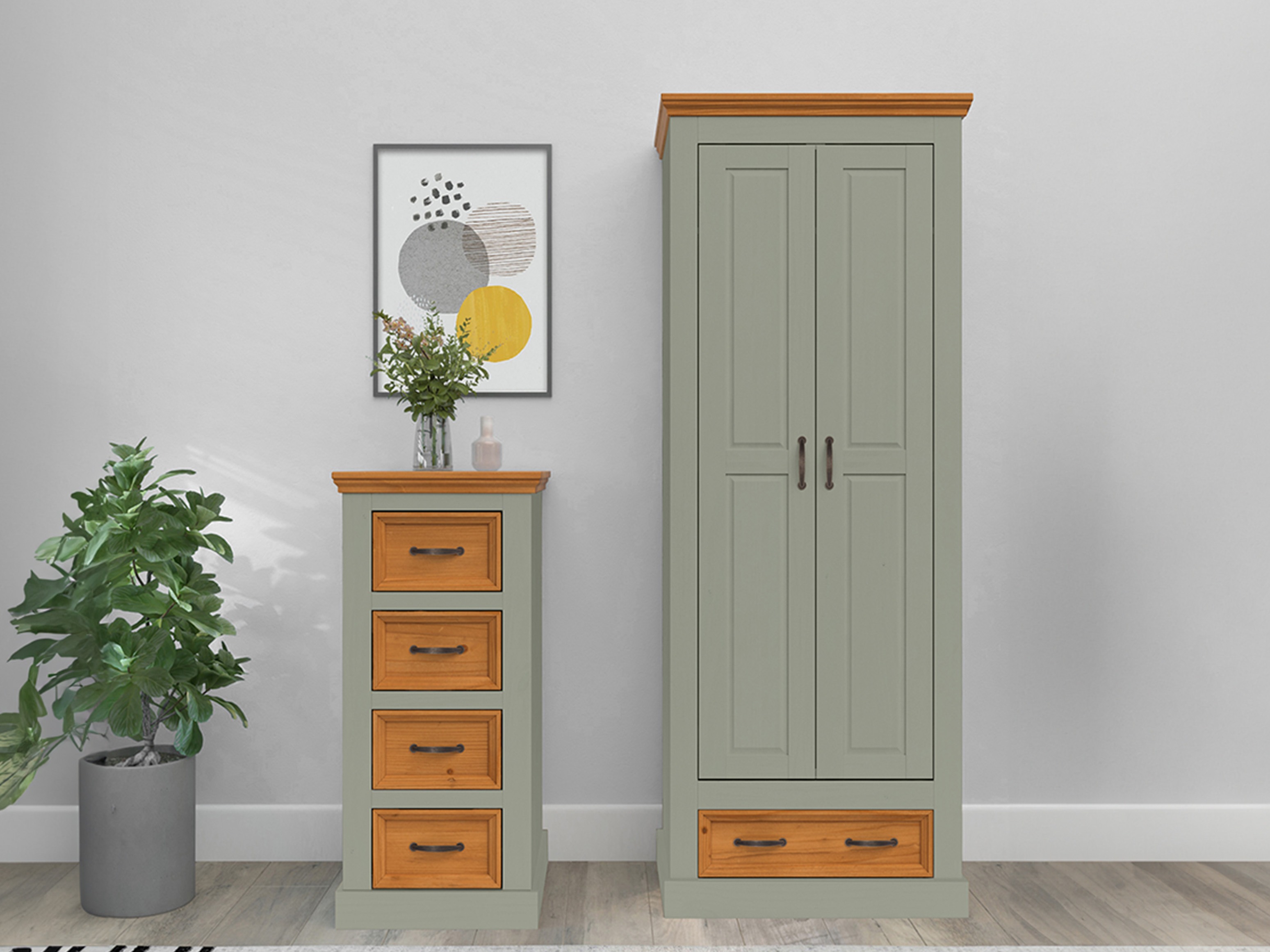 Roupeiro Tolelio 124 (Verde + Pinheiro)