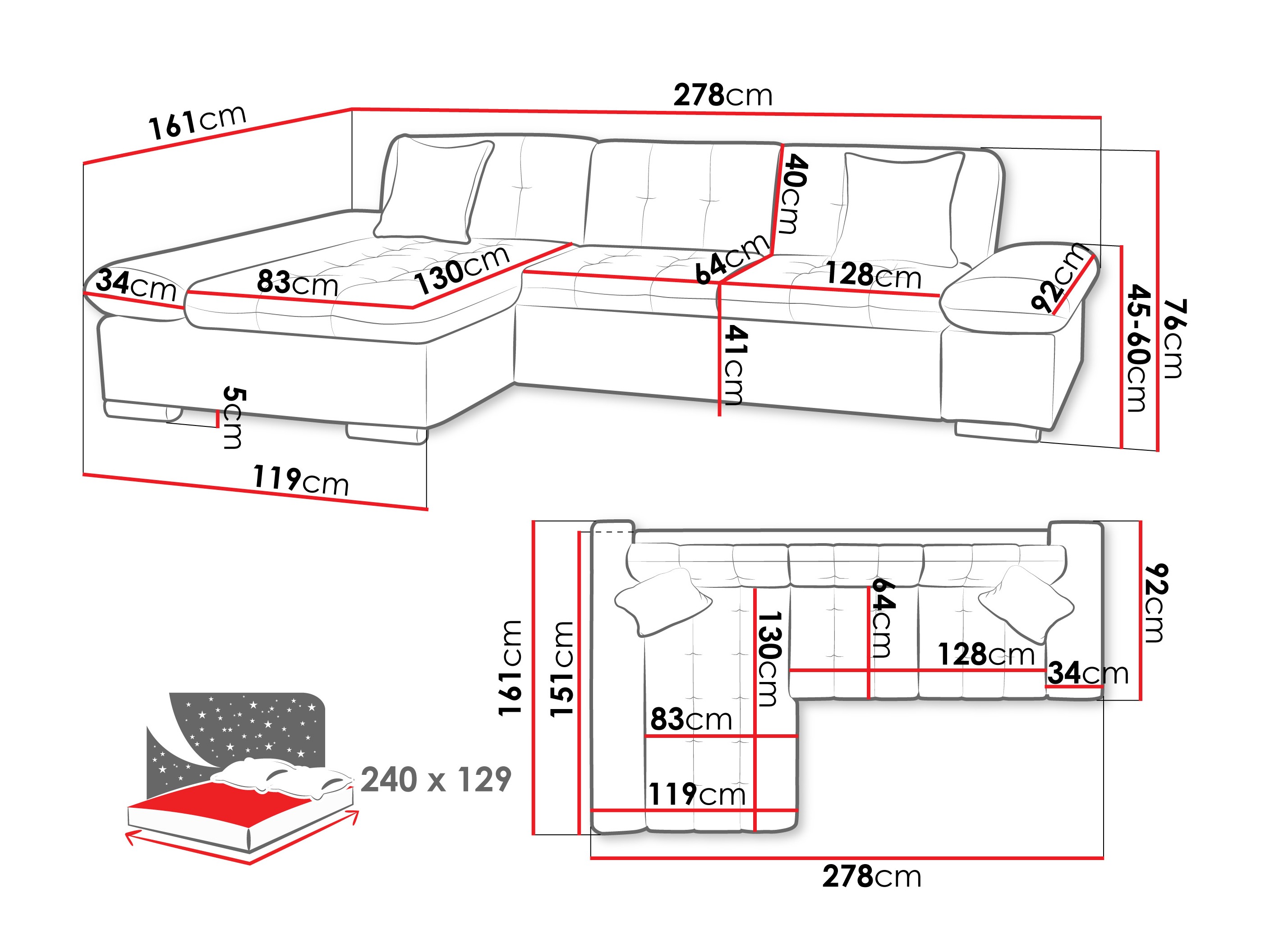 Sofá de canto Comfivo 250 (Corbett 78)