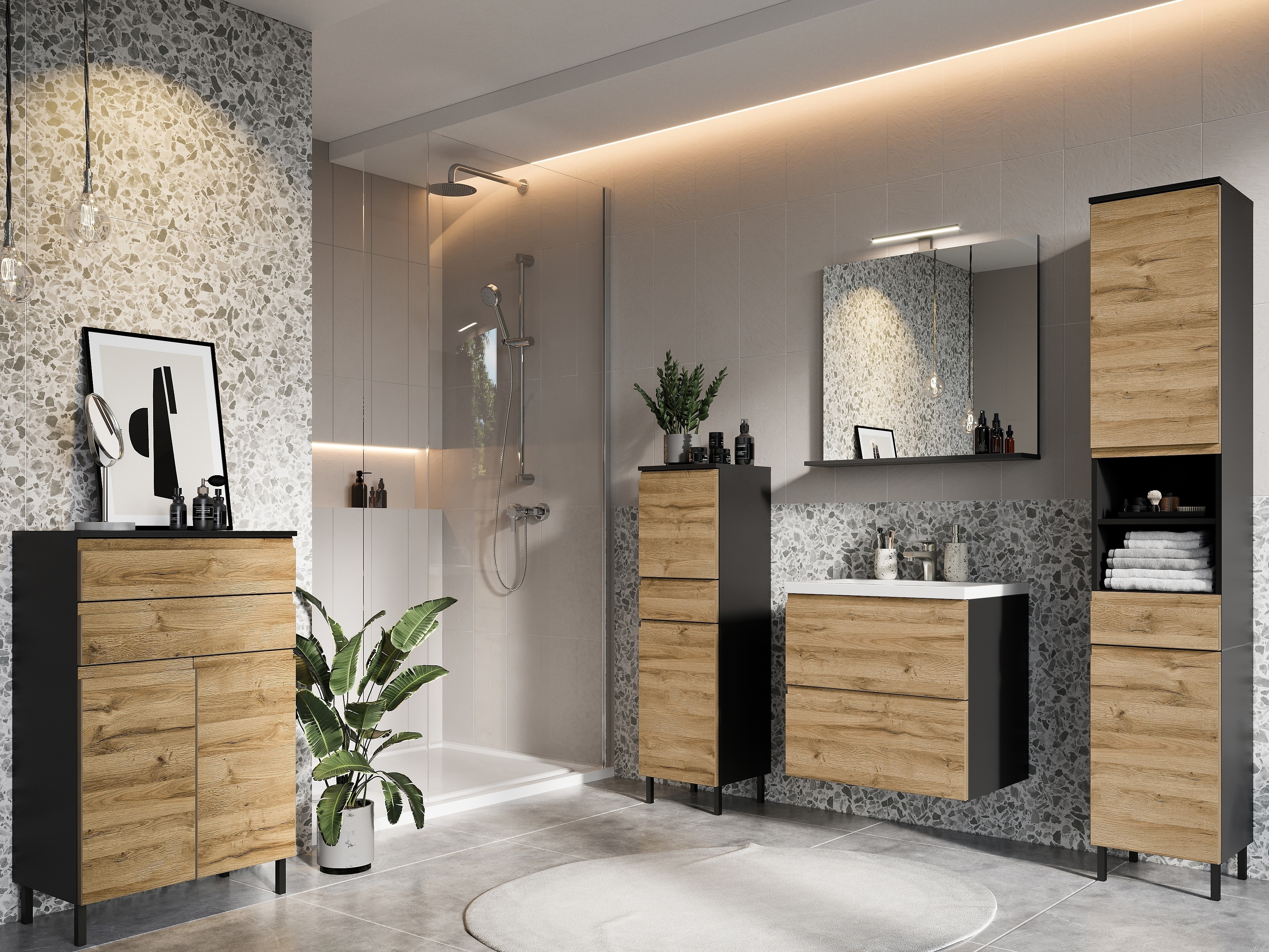 Armário suspenso para casa de banho para lavatório Talmira 117