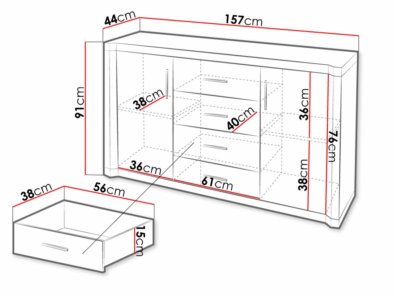 Cómoda Lorelie 100 (Trufa carvalho)