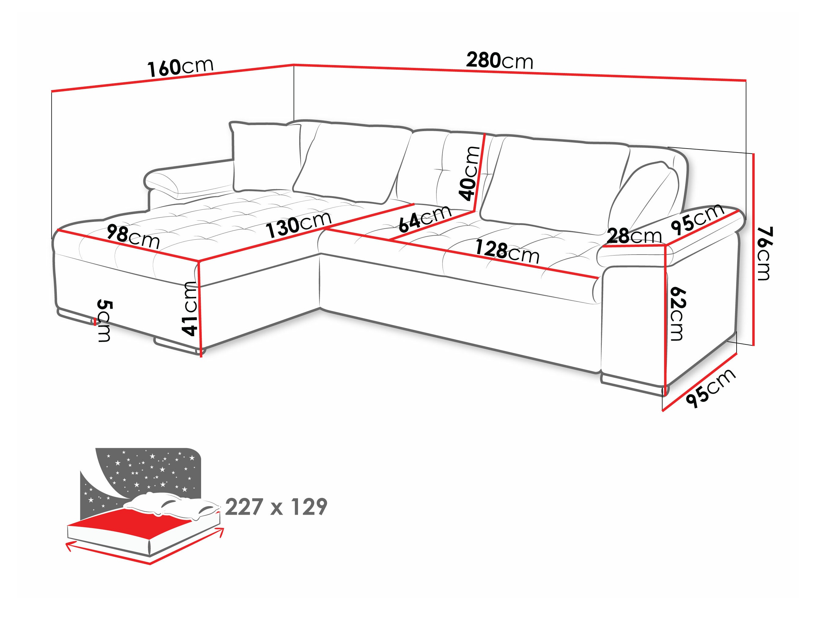 Sofá de canto Comfivo 181 (Otusso 22 + Velvetto 06)