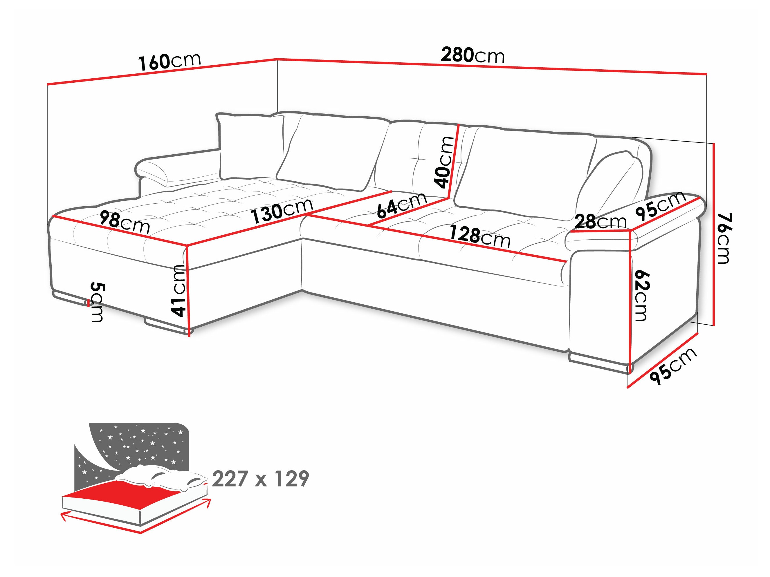 Sofá de canto Comfivo Mica II (Venus Velvet 2911 + Prestige 2771)