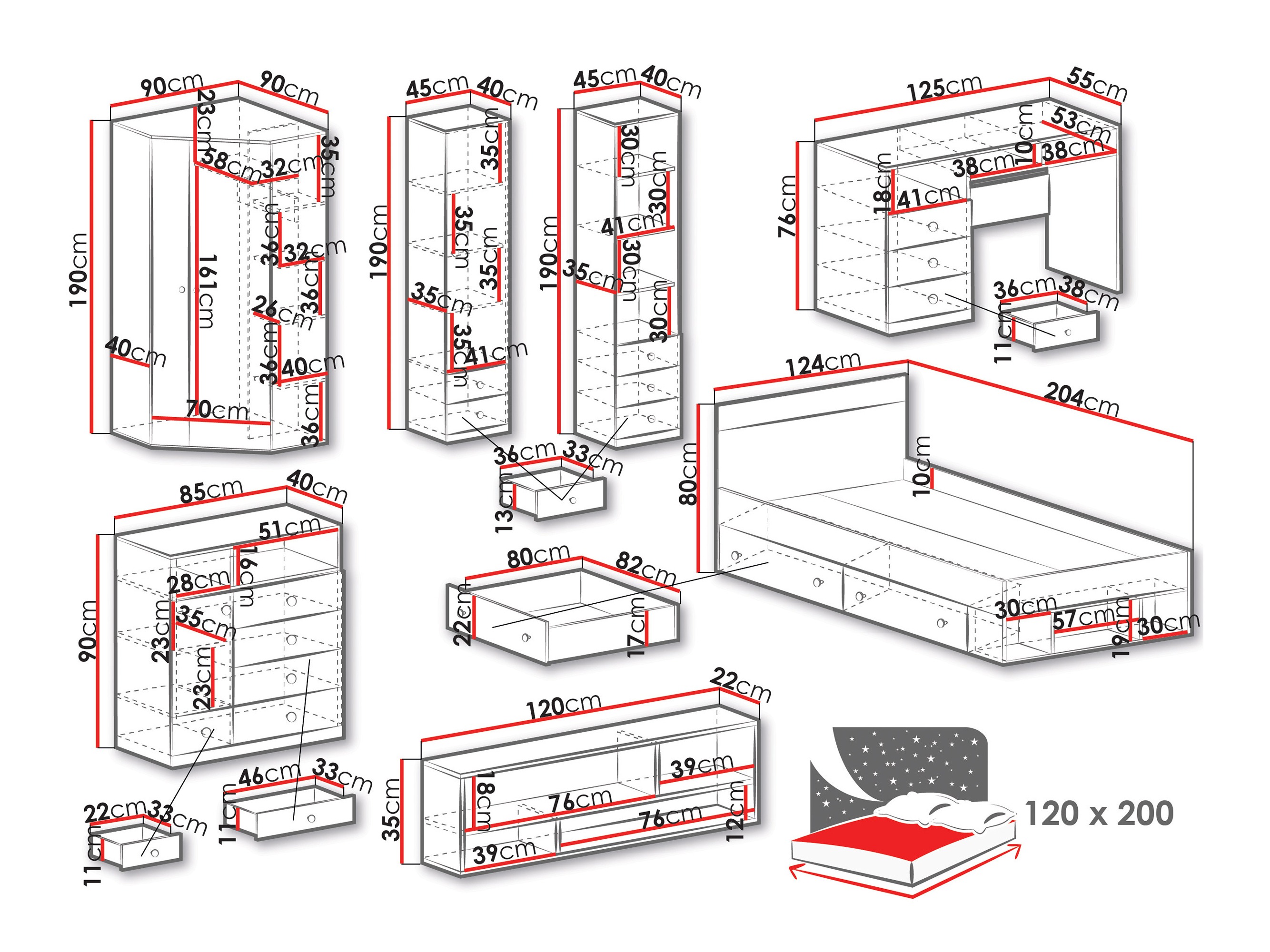Conjunto de mobiliário Tesmonu 119