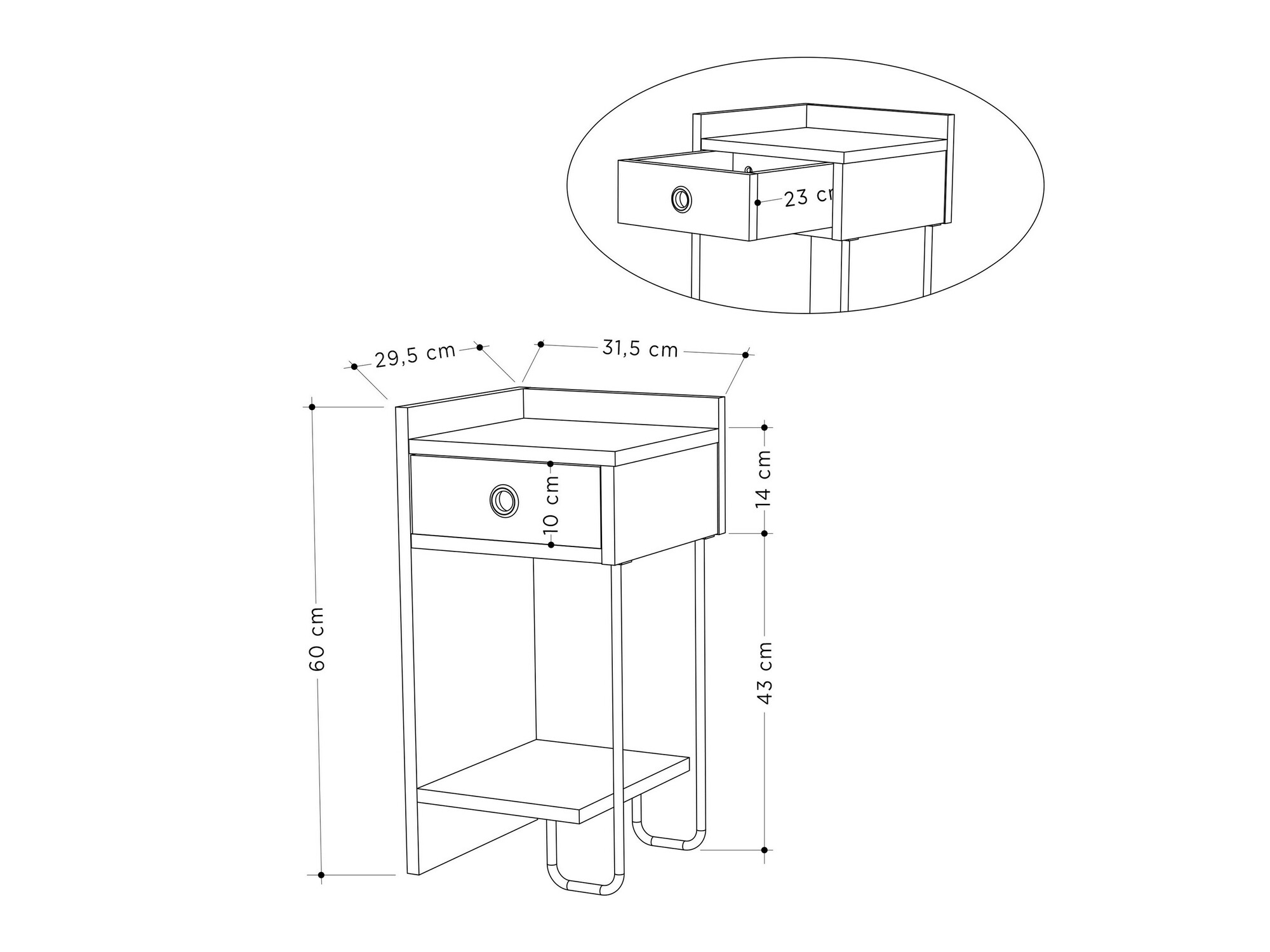 Mesa de cabeceira SP6177