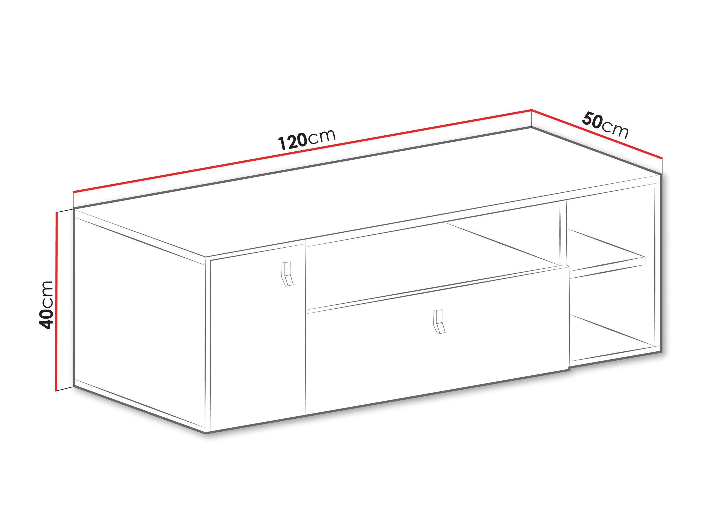 Móvel de TV Camteso 108 (Preto + Carvalho + Bege)