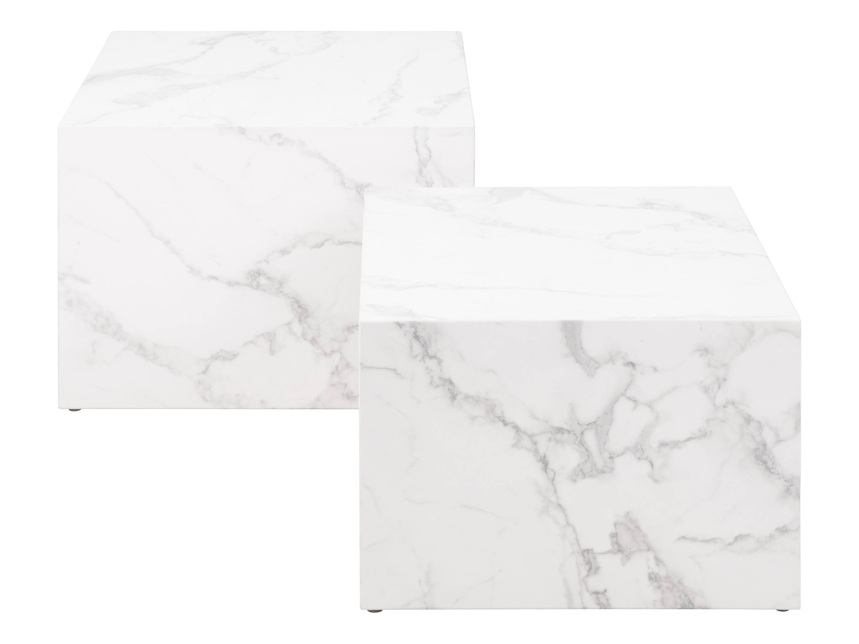 Conjunto de mesa de centro Norsica 603 (Marmore branco)