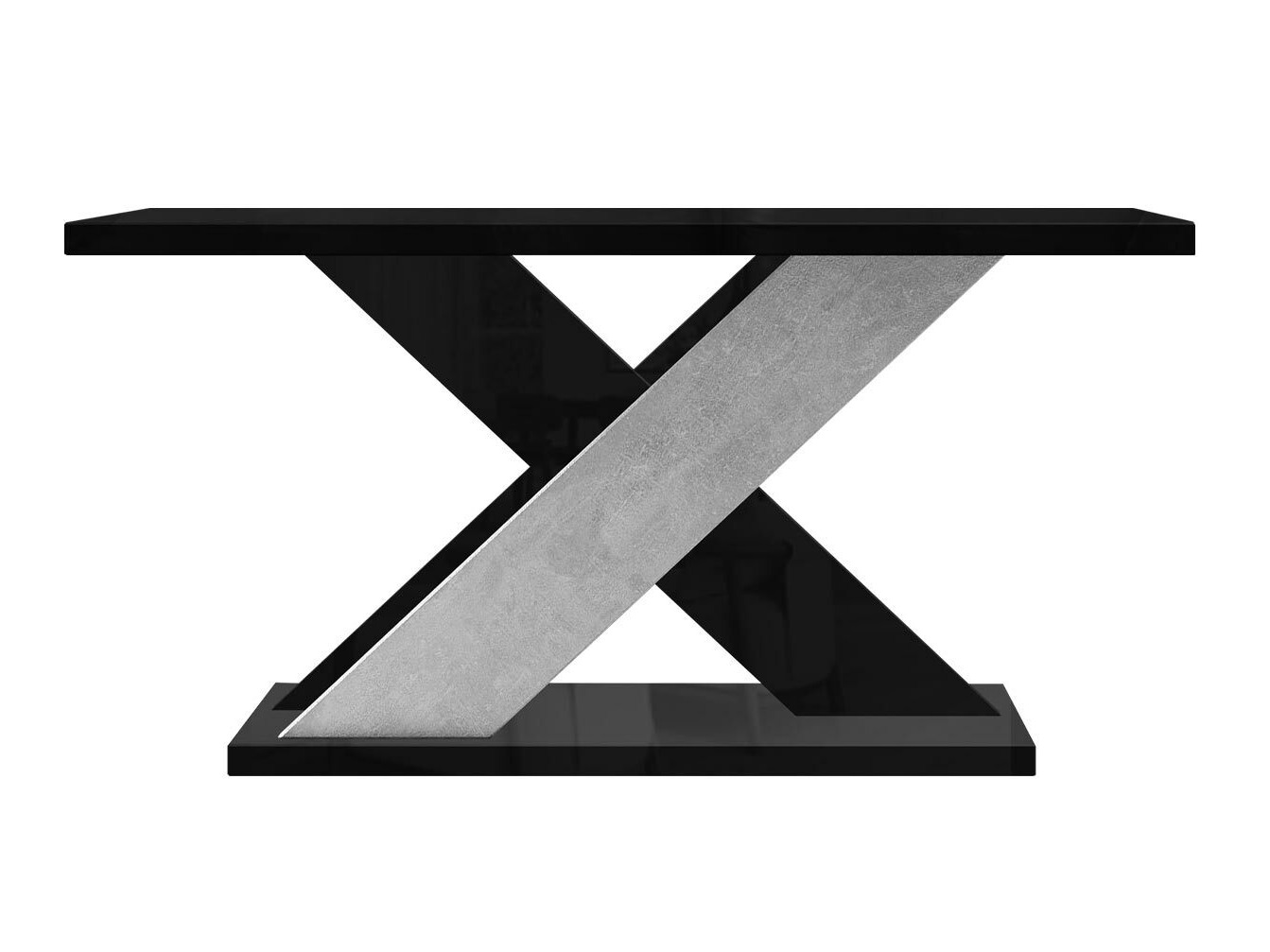 Mesa de centro Goodyear 116 (Preto brilhante + Cimento)