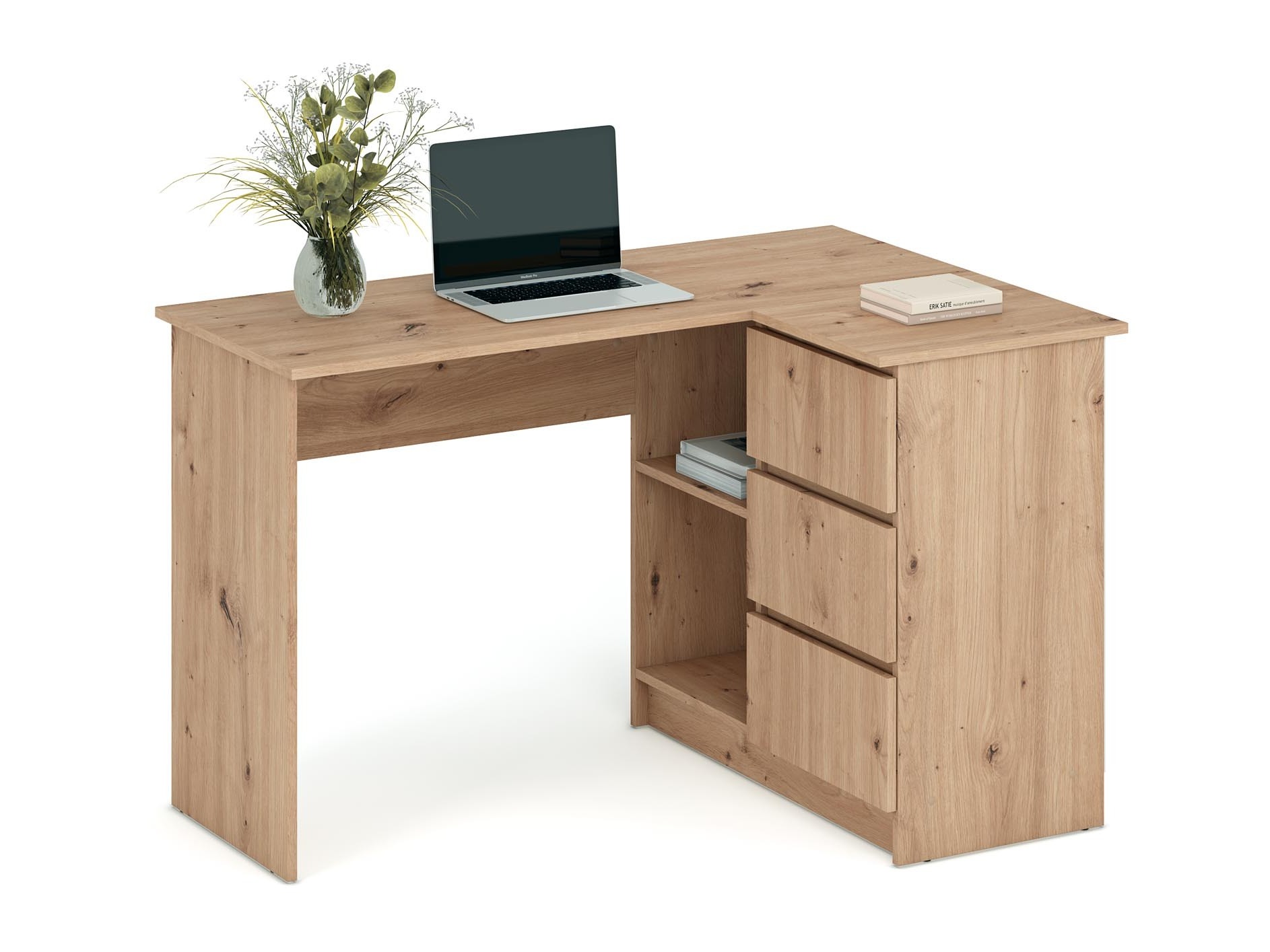 Mesa de escritório para cantos Houston 1950 (Carvalho Artisan)