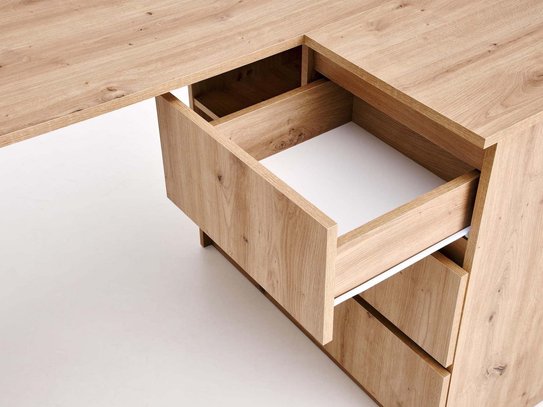 Mesa de escritório para cantos Houston 1950 (Carvalho Artisan)